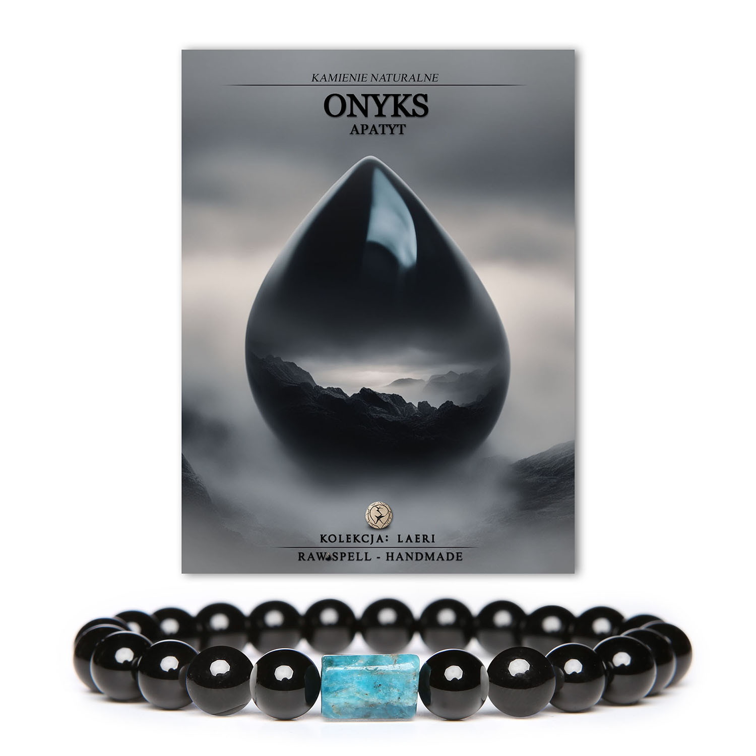 Naturalne kamienie onyks i apatyt w bransoletce Laeri - modny wybór dla kobiet i mężczyzn.