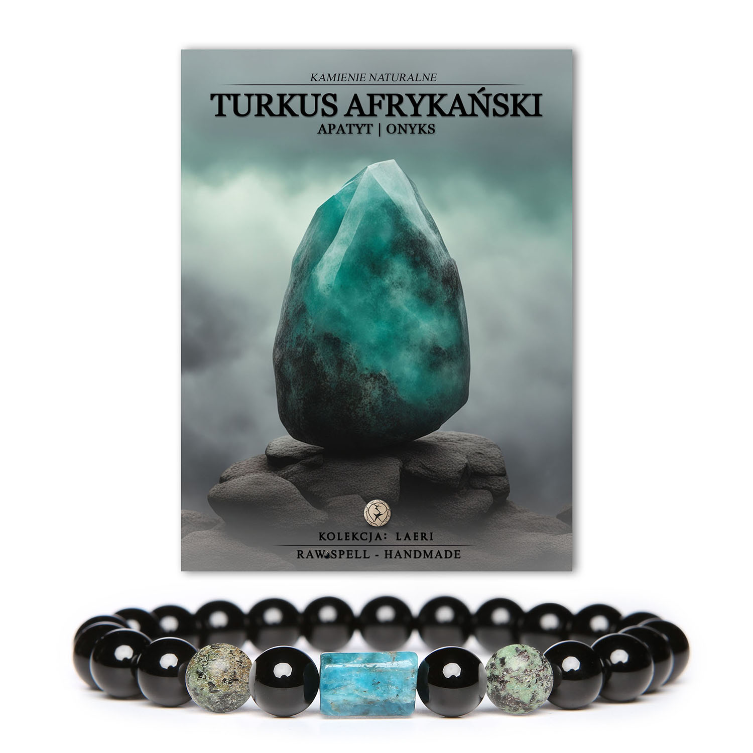 Bransoletka Laeri z turkusem afrykańskim, apatytu i onyksu – wyjątkowy, uniwersalny dodatek dostępny dla kobiet i mężczyzn.