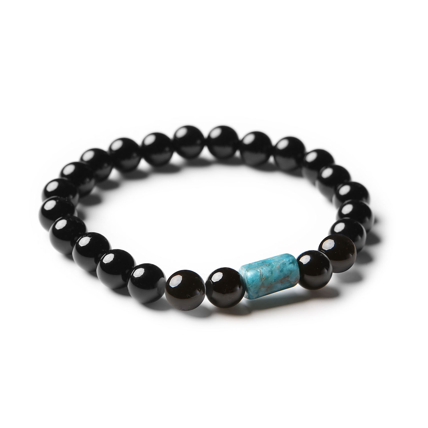 Bransoletka Laeri z onyksem i apatytami, elegancki dodatek dla kobiet i mężczyzn.