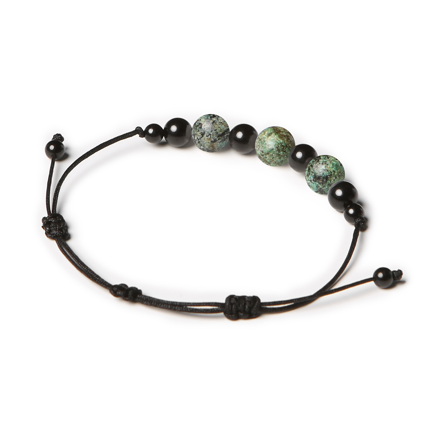 Elegancka bransoletka Haka z turkusem afrykańskim i turmalinem, unisex - odpowiednia zarówno dla pań, jak i panów.