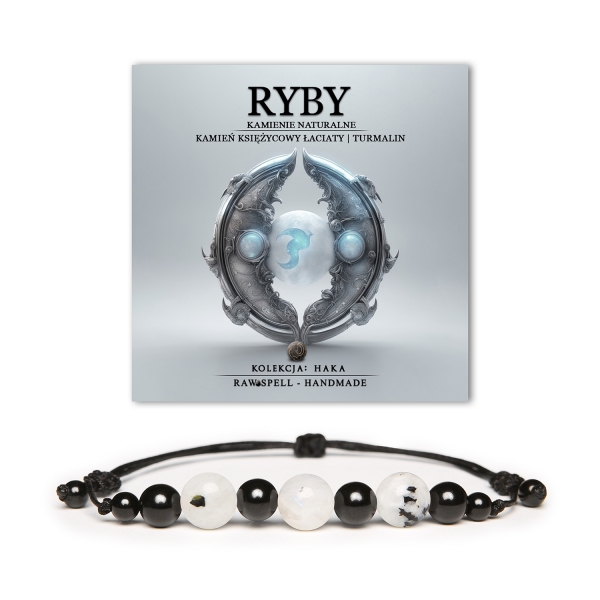 Elegancka bransoletka na sznurku z kamieni naturalnych, w kolekcji Haka, inspirowana znakiem Raka, z karneolem i turmalinem, uniwersalna dla obu płci.