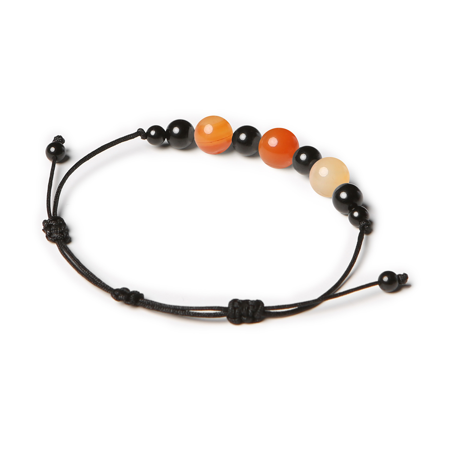 Elegancka bransoletka z kolekcji Haka wykonana z karneolu i turmalinu, dostępna w wersji damskiej i męskiej.