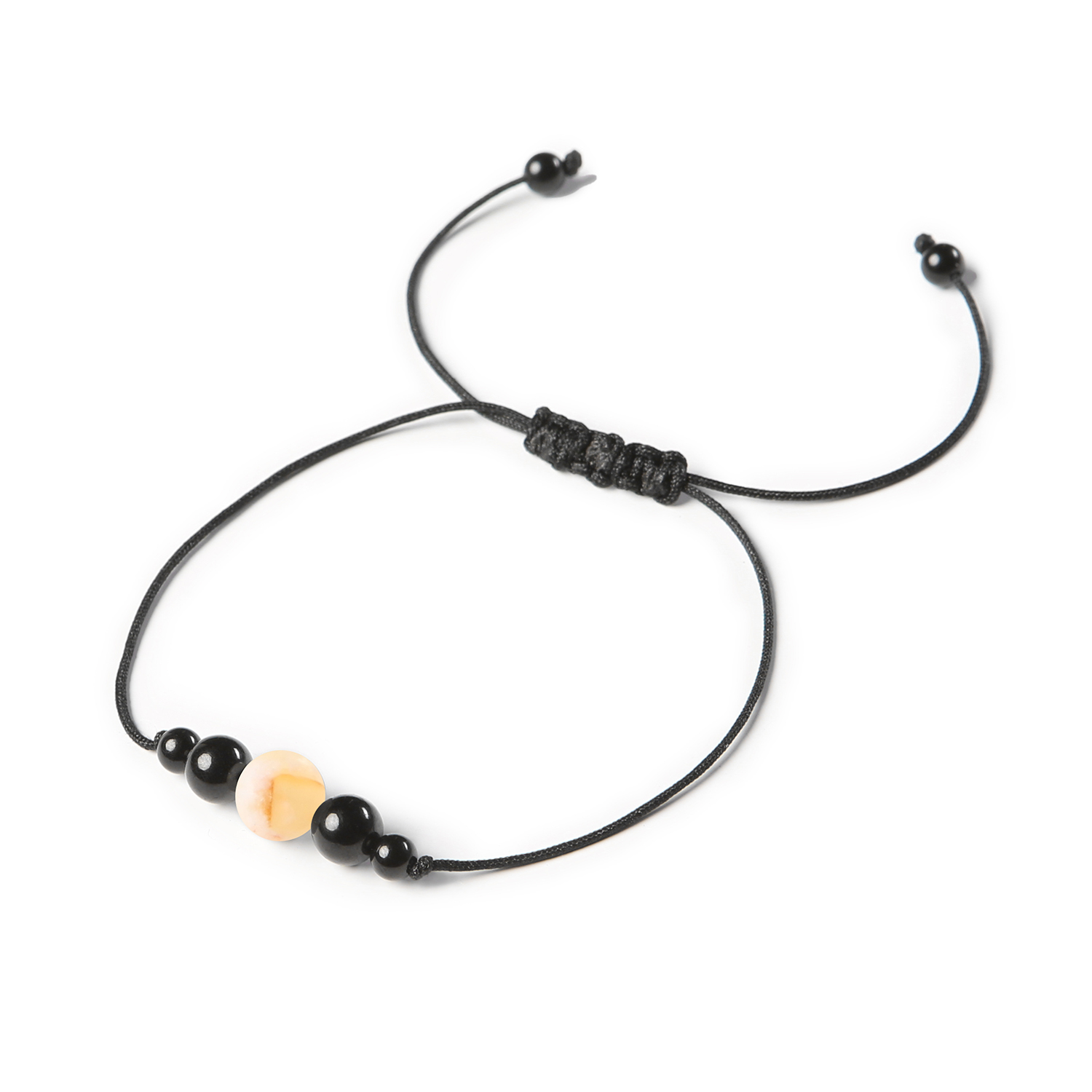 Bransoletka na sznurku z kolekcji Garie w kolorze cytryn cieniowany i turmalin, dostępna dla kobiet i mężczyzn Stylowa bransoletka z kolekcji Garie, ozdobiona cieniowanym cytrynem i turmalinem, idealna dla kobiet i mężczyzn.