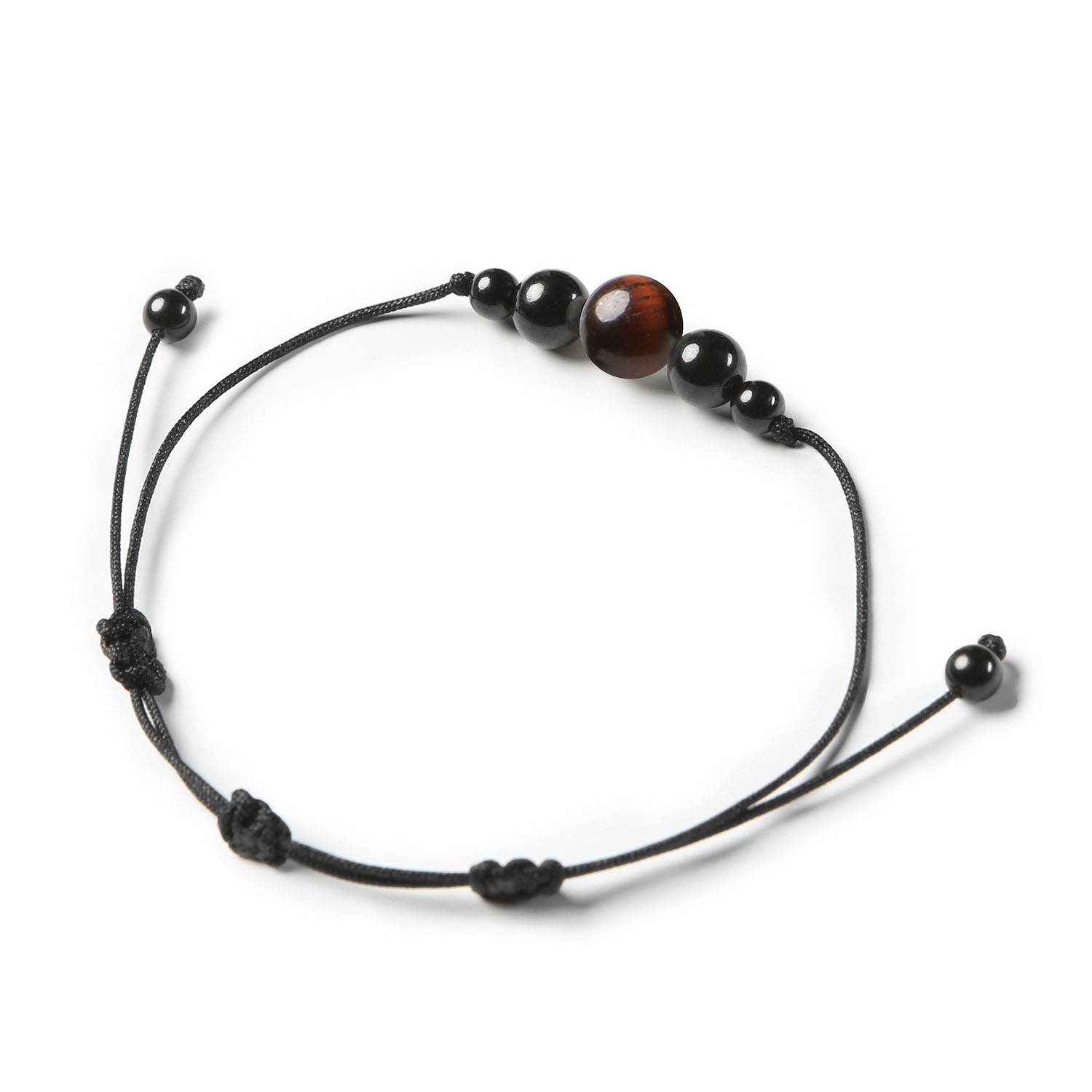 Elegancka bransoletka z naturalnymi kamieniami Bawole Oko i Turmalin z kolekcji Garie, unisex.