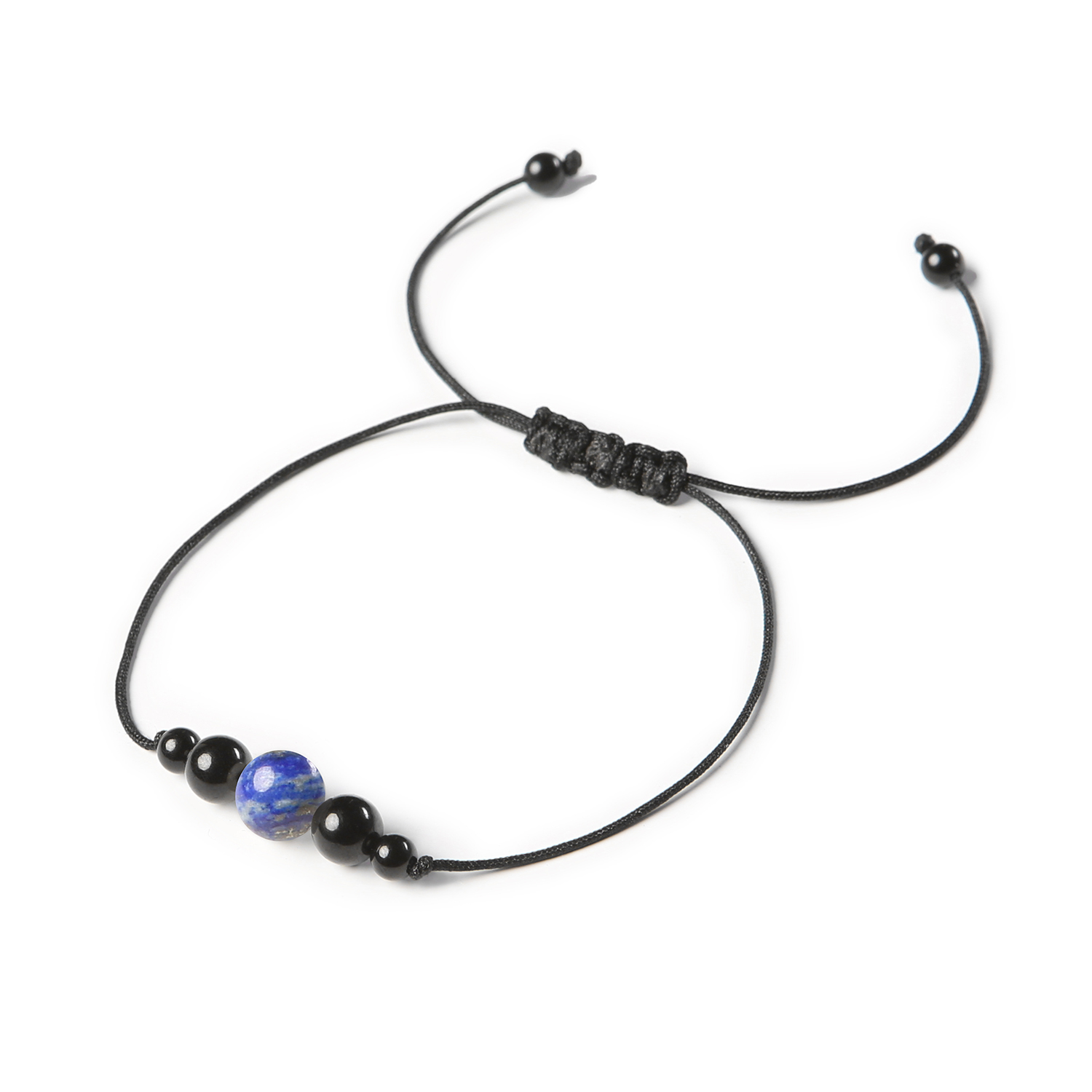 Bransoletka na sznurku z kolekcji Garie z Lapis Lazuli i turmalinem, dla kobiet i mężczyzn Bransoletka Garie z naturalnymi kamieniami Lapis Lazuli i Turmalinem - idealna dla kobiet i mężczyzn.