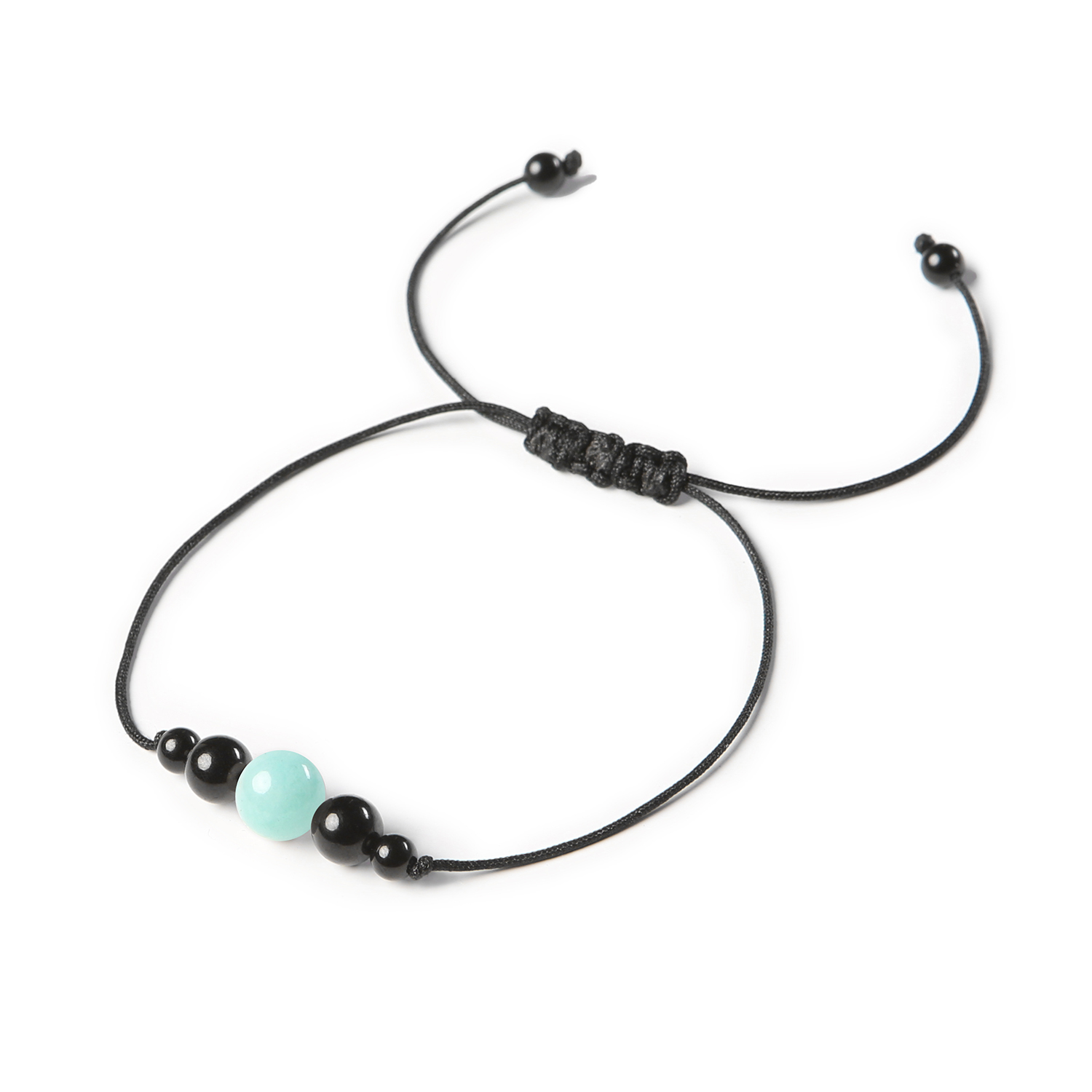 Bransoletka na sznurku z kolekcji Garie z amazonitem jasnym i turmalinem, dostępna w wersji damskiej i męskiej Elegancka bransoletka Garie wykonana z jasnego amazonitu i turmalinu, unisex - doskonały dodatek dla każdego.