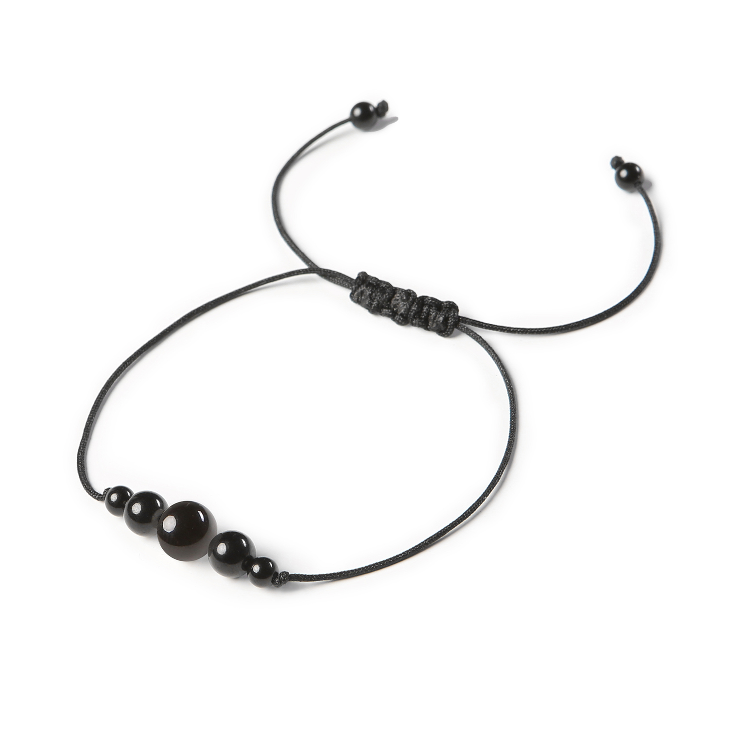 Bransoletka na sznurku z kolekcji Garie z onyksu i turmalinu, dostępna w wersji damskiej i męskiej Modna bransoletka z kolekcji Garie, zdobiona kamieniami naturalnymi onyksu i turmalinu, dla kobiet i mężczyzn.