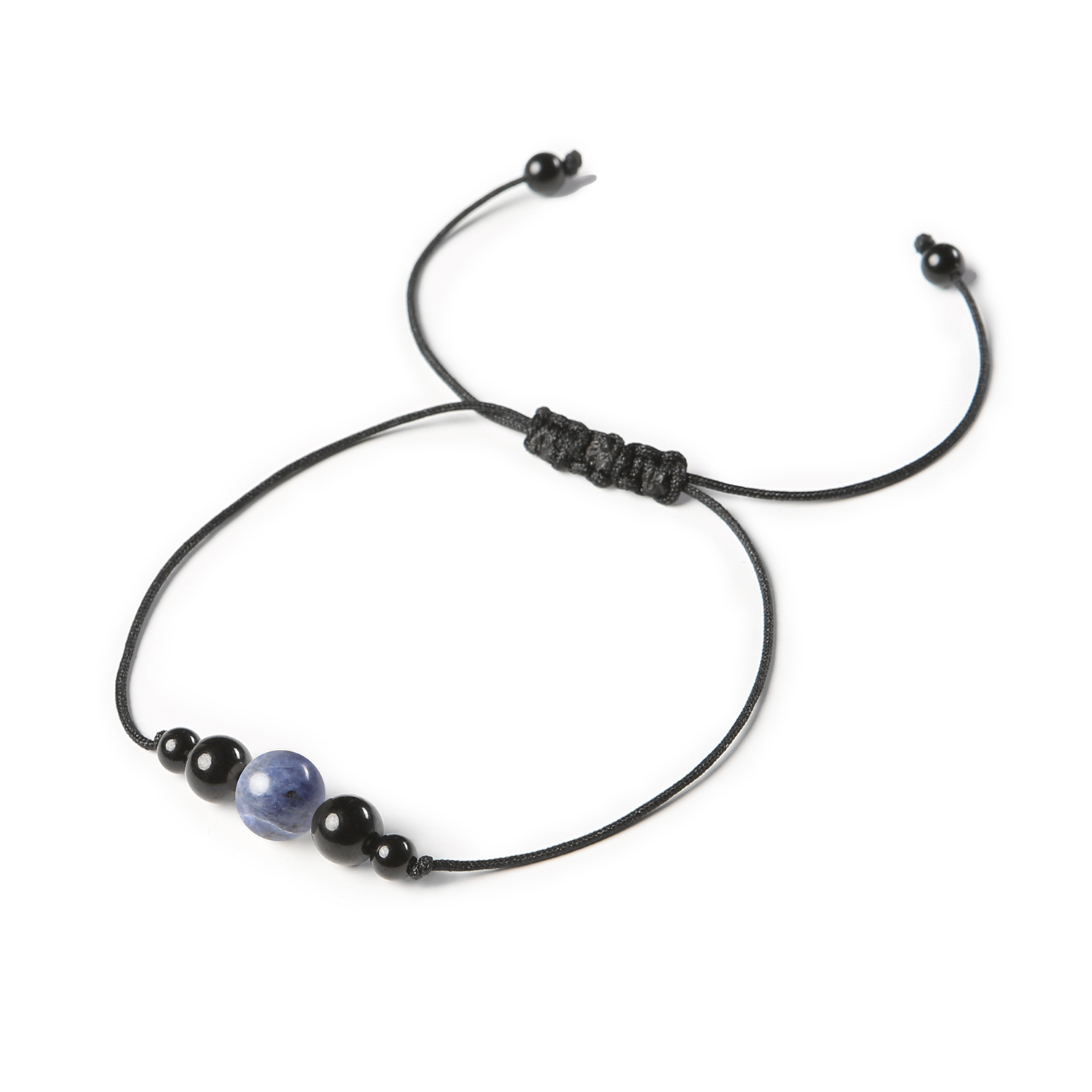 Bransoletka na sznurku z kolekcji Garie z sodalitem i turmalinem dla niej i dla niego Stylowa bransoletka z kolekcji Garie, wykonana z sodalitu i turmalinu, unisex dla kobiet i mężczyzn.