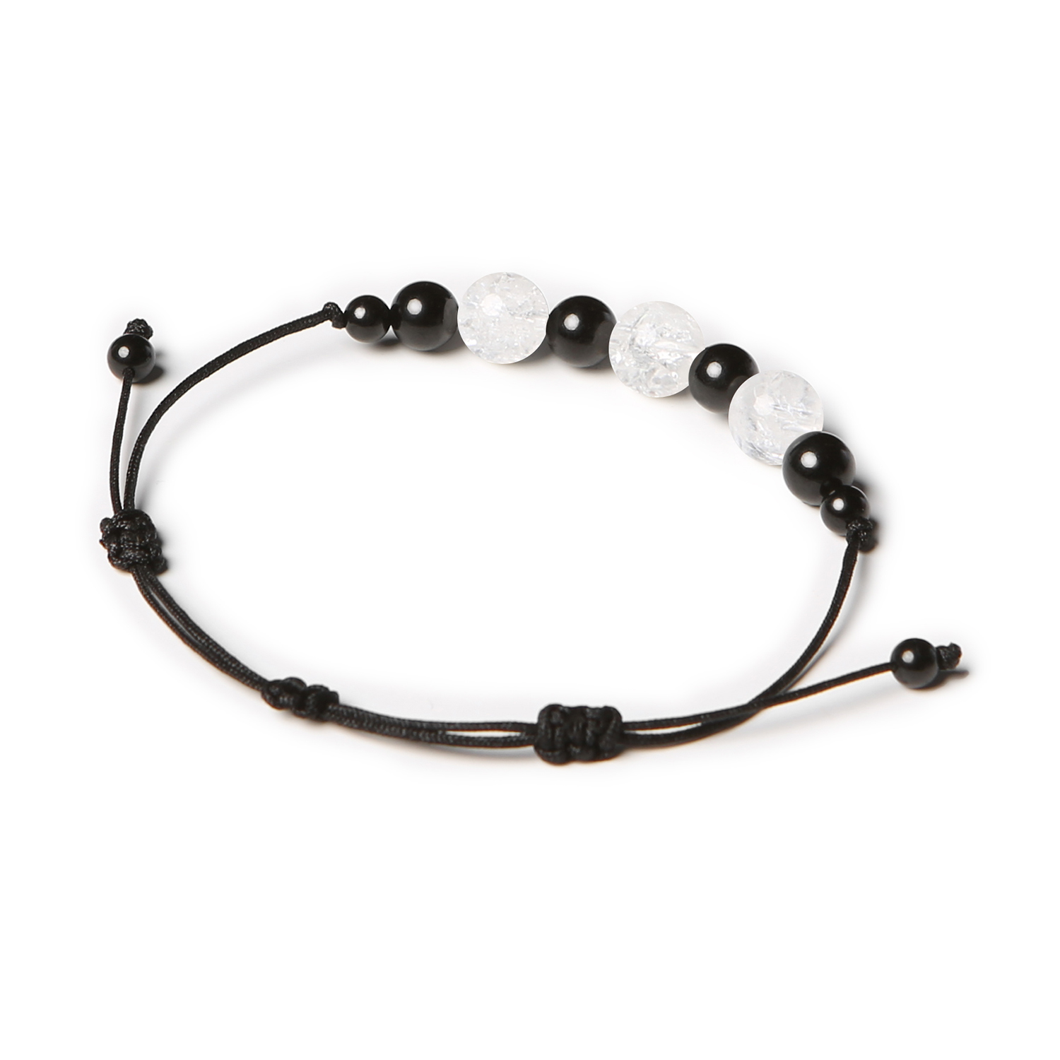 Elegancka bransoletka z kolekcji Haka z Kryształem Górskim Lodowym i Turmalinem, unisex, idealna dla kobiet i mężczyzn.