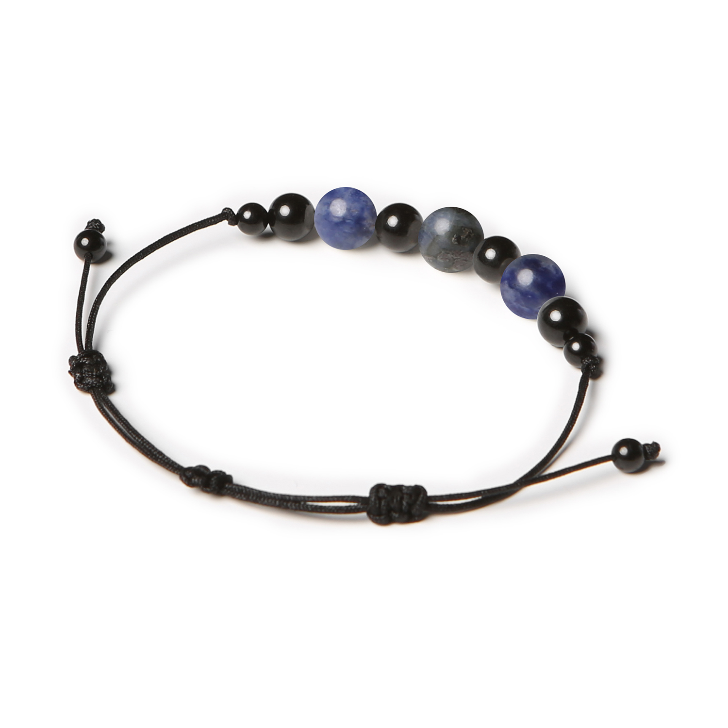 Bransoletka z kolekcji Haka z naturalnymi kamieniami: sodalit i turmalin, dostępna w wersji damskiej i męskiej.