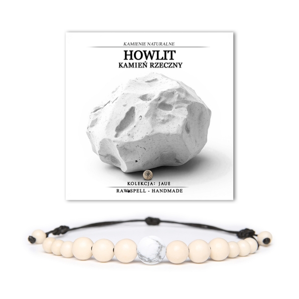 Stylowa bransoletka Jaue z howlitem i kamieniem rzecznym – uniwersalny dodatek dla kobiet i mężczyzn.