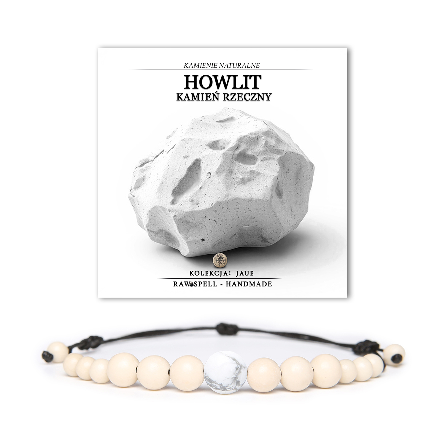 Stylowa bransoletka Jaue z howlitem i kamieniem rzecznym – uniwersalny dodatek dla kobiet i mężczyzn.