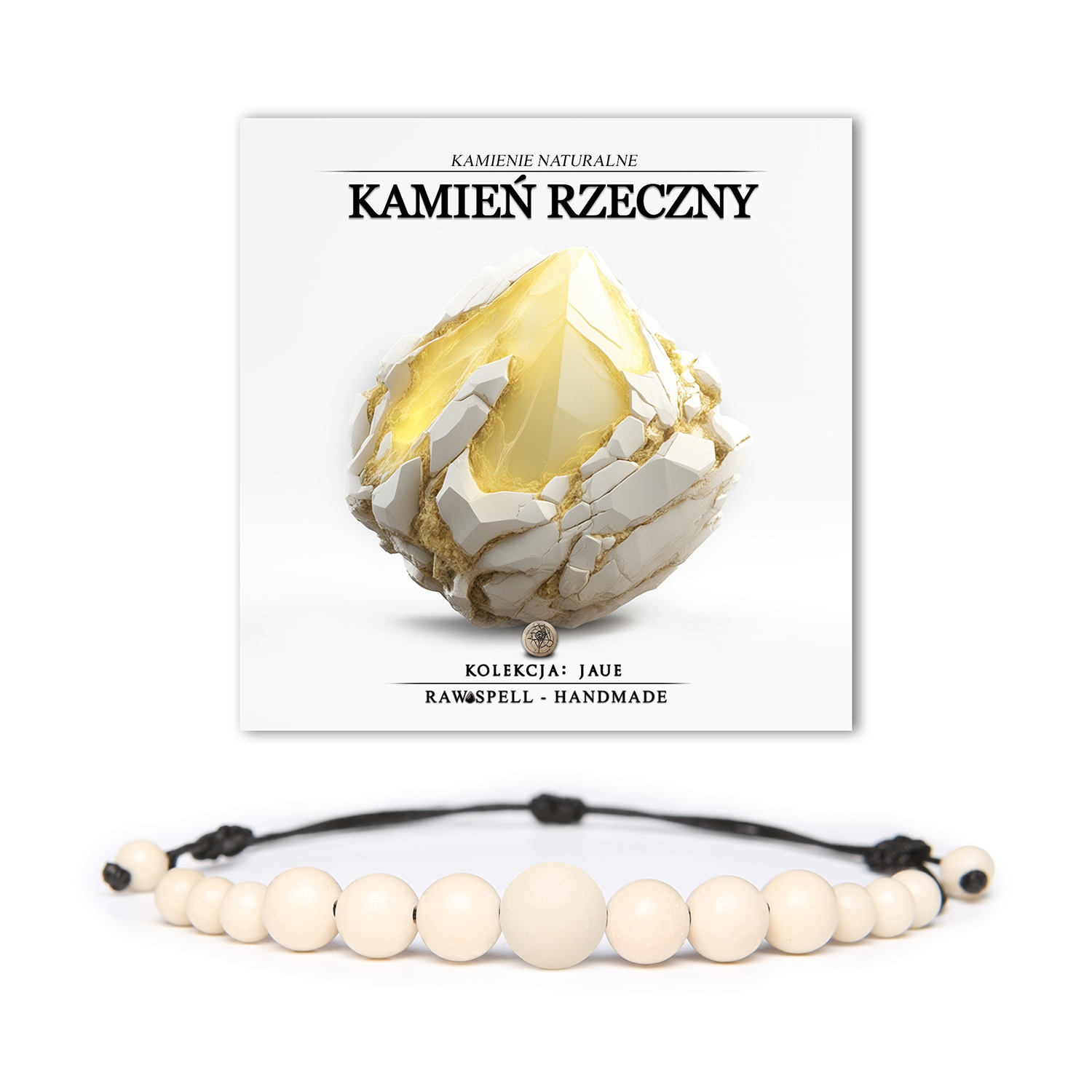 Elegancka bransoletka damska i męska z kamienia rzecznego, część kolekcji Jaue z naturalnych kamieni.