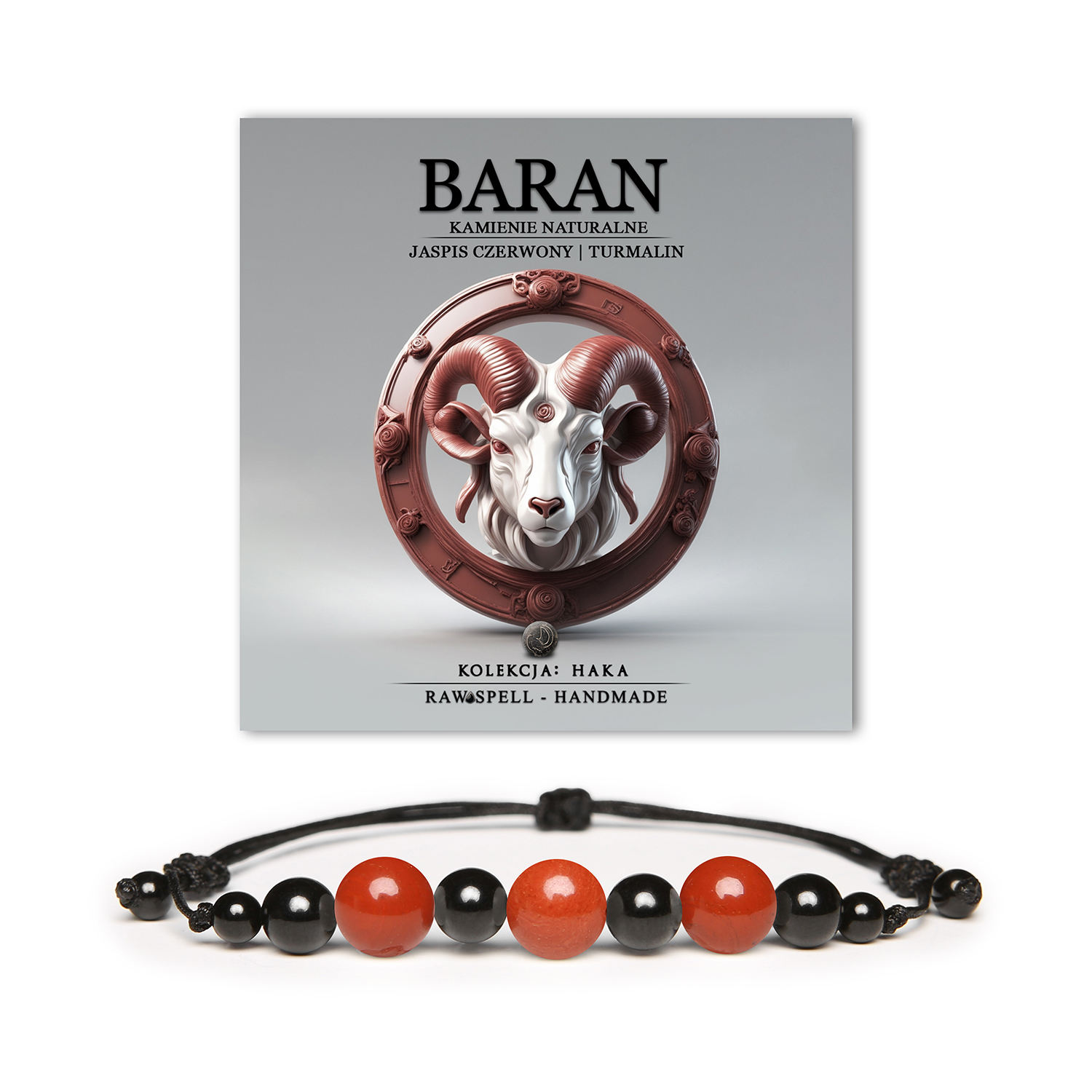Odkryj bransoletkę z kamieni naturalnych dla Barana. Jaspis czerwony i turmalin w modnej kolekcji Haka dla każdego stylu życia.