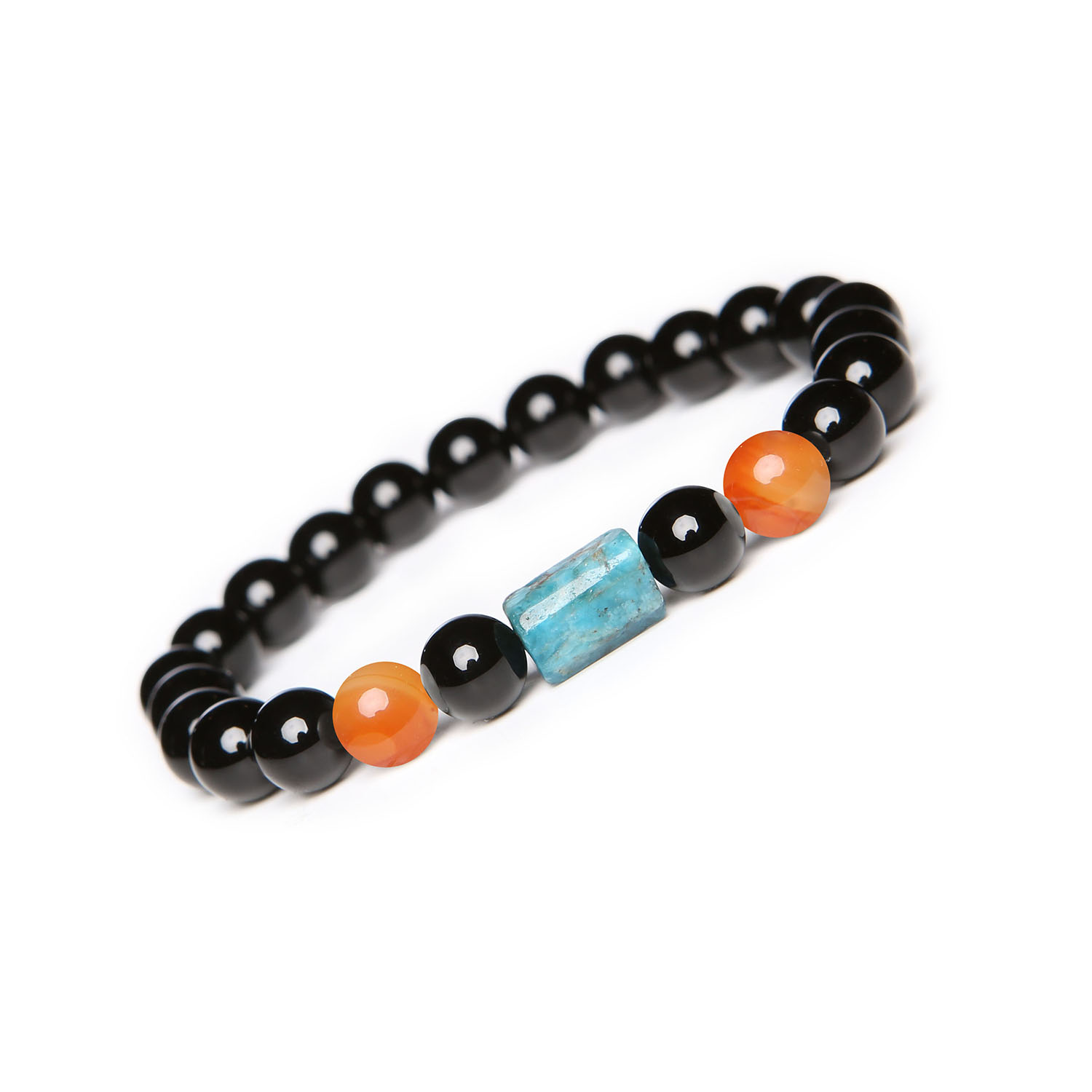 Bransoletka z kolekcji Laeri – karneol, apatyt, onyks, idealna dla kobiet i mężczyzn Bransoletka z kolekcji Laeri, Dla Kobiet i Mężczyzn, Kamienie naturalne