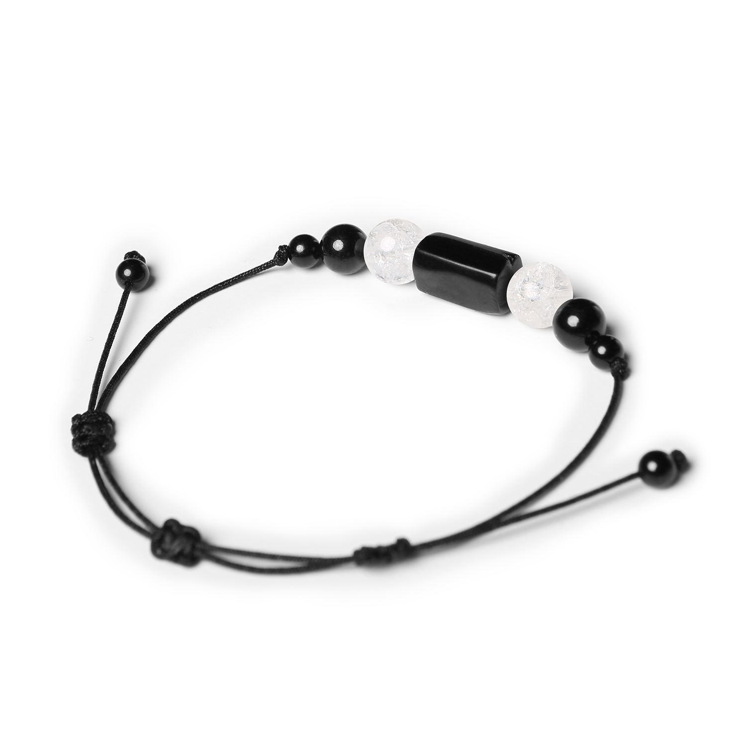 Bransoletka Inare z naturalnych kamieni, w tym Kryształu Górskiego Lodowego i Turmalinu, dla kobiet i mężczyzn.