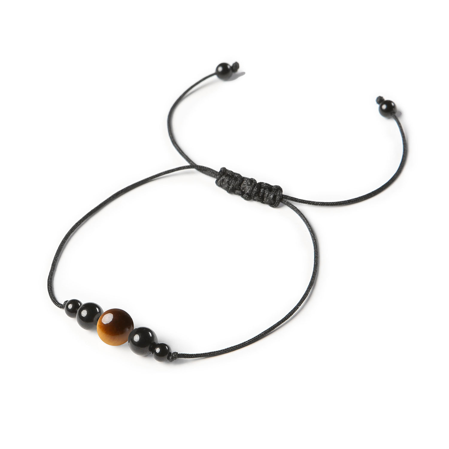 Damska i męska bransoletka na sznurku Garie z Tygrysim Okiem oraz Turmalinem Stylowa bransoletka z kamieniami Tygrysie Oko i Turmalin z kolekcji Garie - unisex, idealna dla kobiet i mężczyzn.