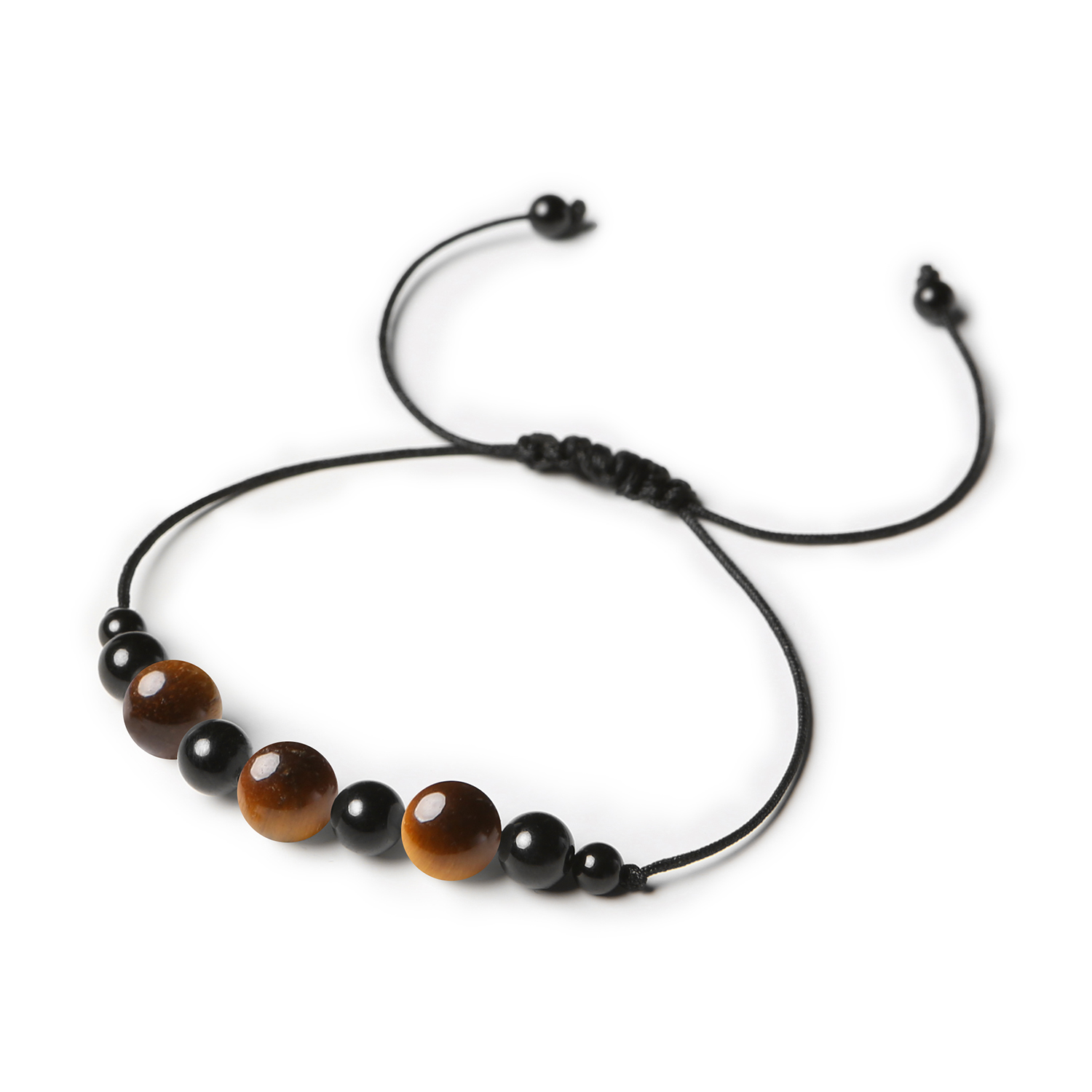 Damska i męska bransoletka na sznurku Haka z Tygrysim Okiem oraz Turmalinem Kolekcja Haka - bransoletka z naturalnymi kamieniami Tygrysie Oko i Turmalin, uniseks, pasująca do każdego stylu.