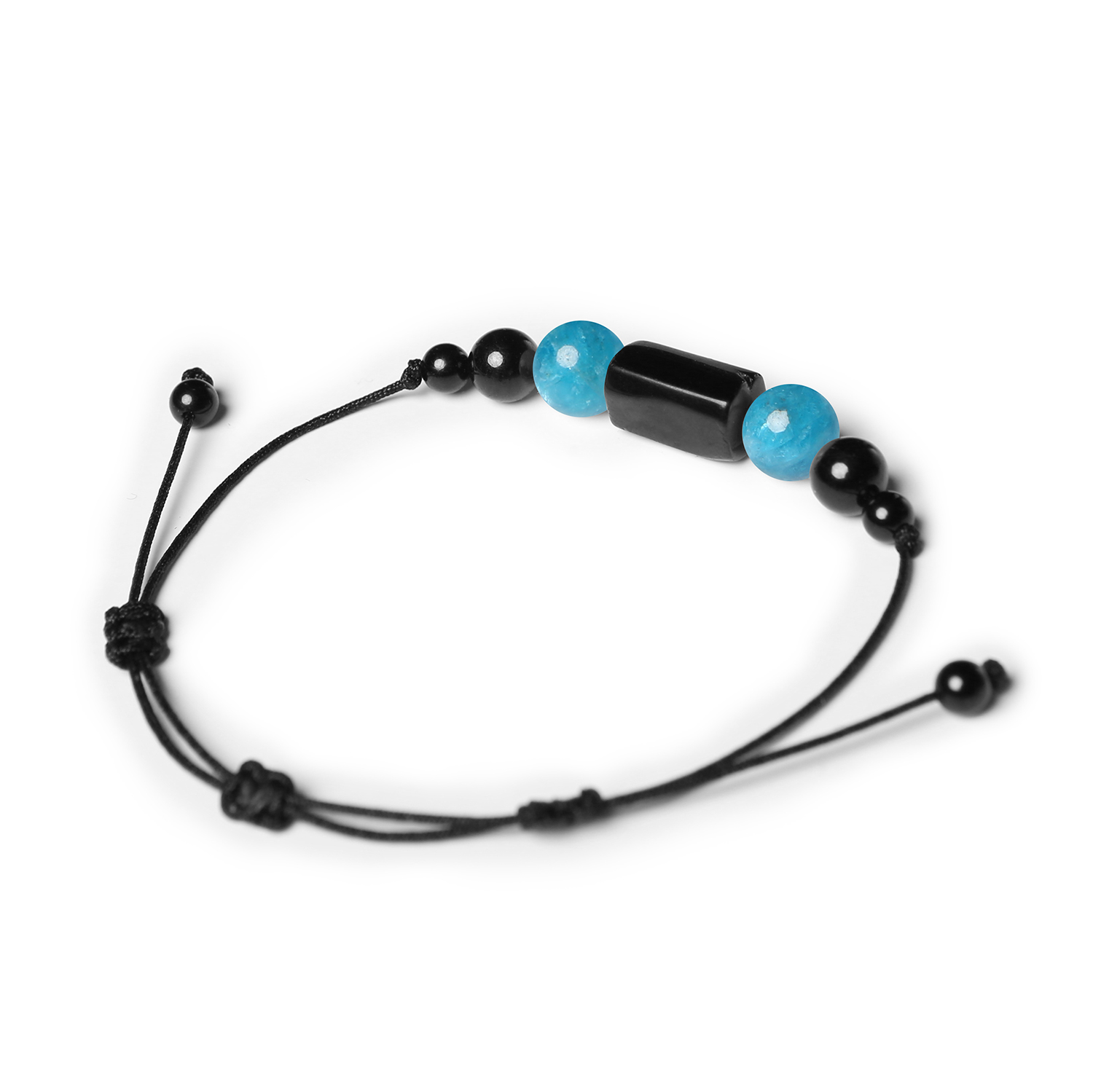 Elegancka bransoletka z naturalnymi kamieniami apatyt i turmalin z kolekcji Inare, unisex.