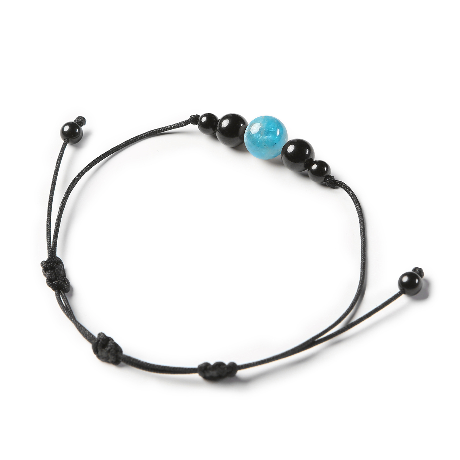 Elegancka bransoletka z kolekcji Garie, zdobiona kamieniami naturalnymi apatyt i turmalin, unisex w stylu.