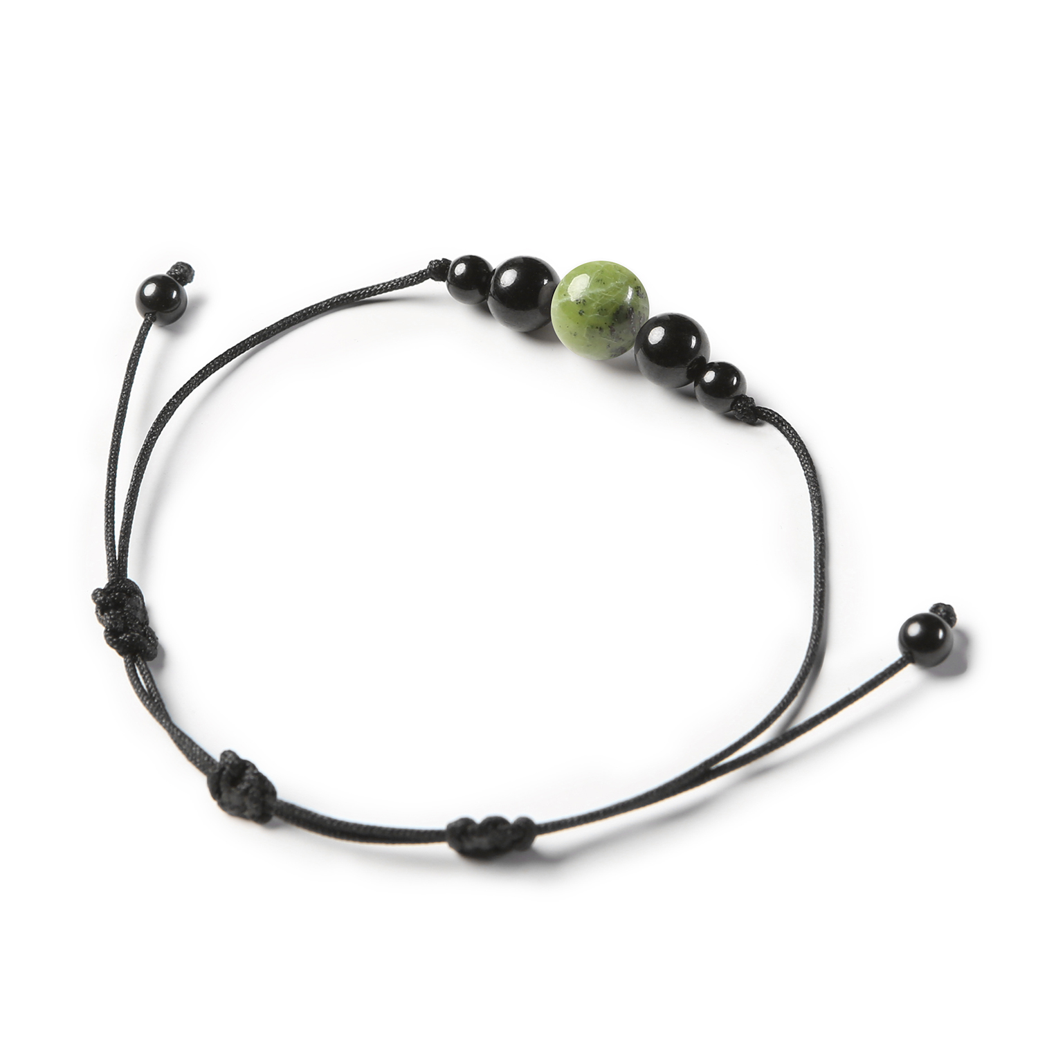 Stylowa bransoletka Garie z zielonym jadeitem i turmalinem, stworzona z naturalnych kamieni. Doskonały wybór dla każdego, niezależnie od płci.