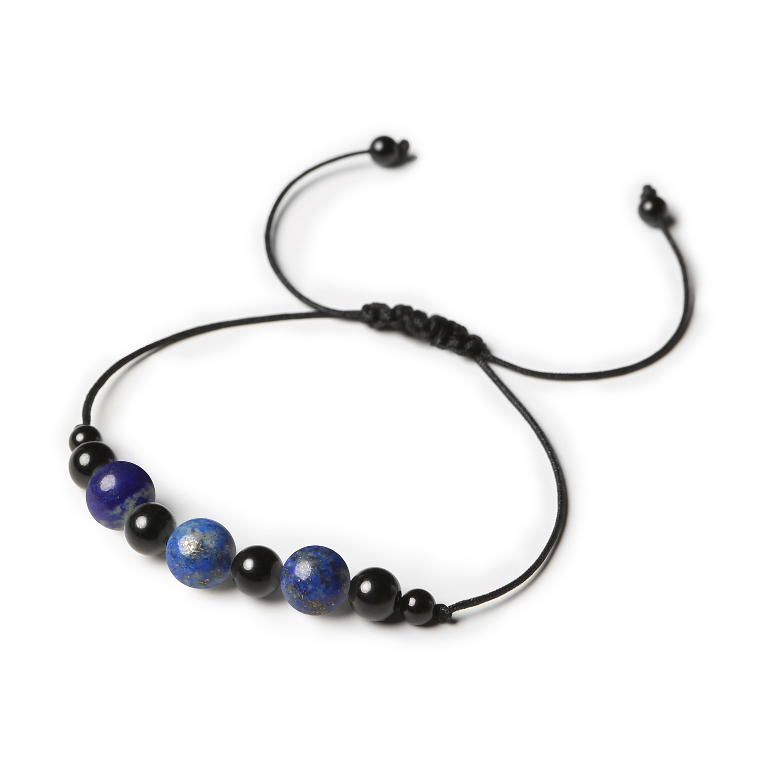 Damska i męska bransoletka na sznurku z kolekcji Haka, zdobiona Lapis Lazuli oraz Turmalinem Kolekcja Haka bransoletka na sznurku z Lapis Lazuli i Turmalinem, idealna dla obojga.