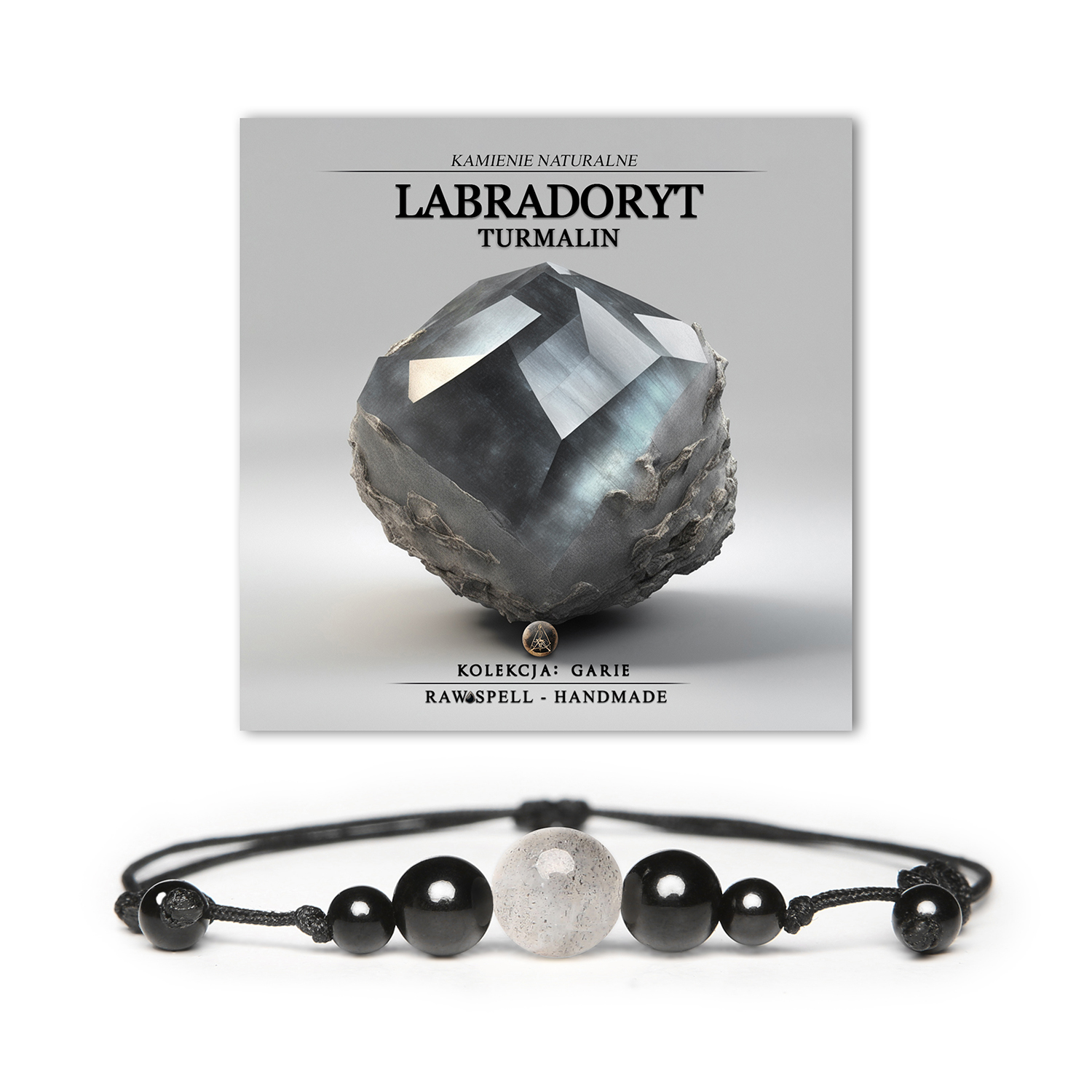 Stylowa bransoletka z kolekcji Garie z naturalnym labradorytem i turmalinem, idealna dla kobiet i mężczyzn.