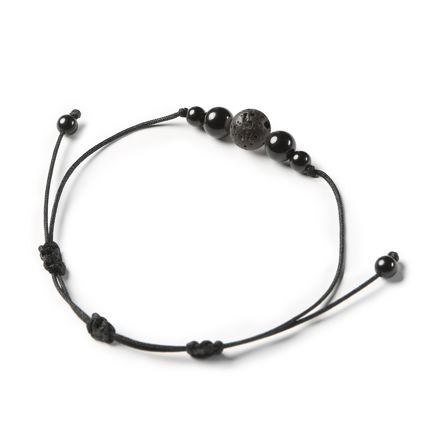 Stylowa bransoletka Garie z lawą wulkaniczną i turmalinem, unisex - doskonała dla każdej płci.