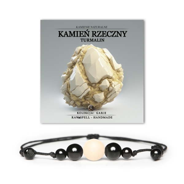 Bransoletka Garie z kamieni rzecznych i turmalinu, elegancka biżuteria unisex, dostępna w wersji damskiej oraz męskiej.