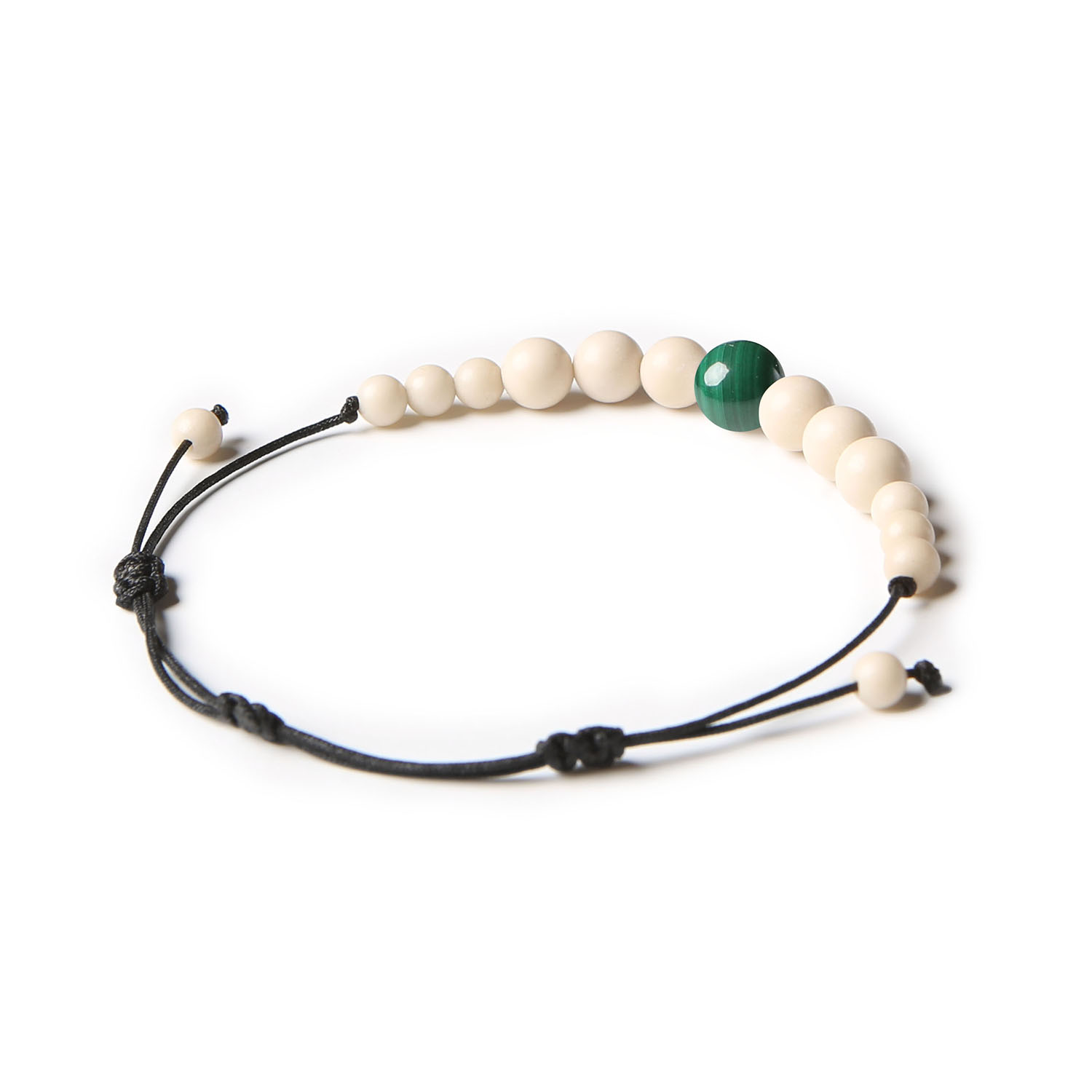 Bransoletka z kolekcji Jaue, z kamieniami naturalnymi malachit i kamień rzeczny, idealna dla mężczyzn i kobiet.