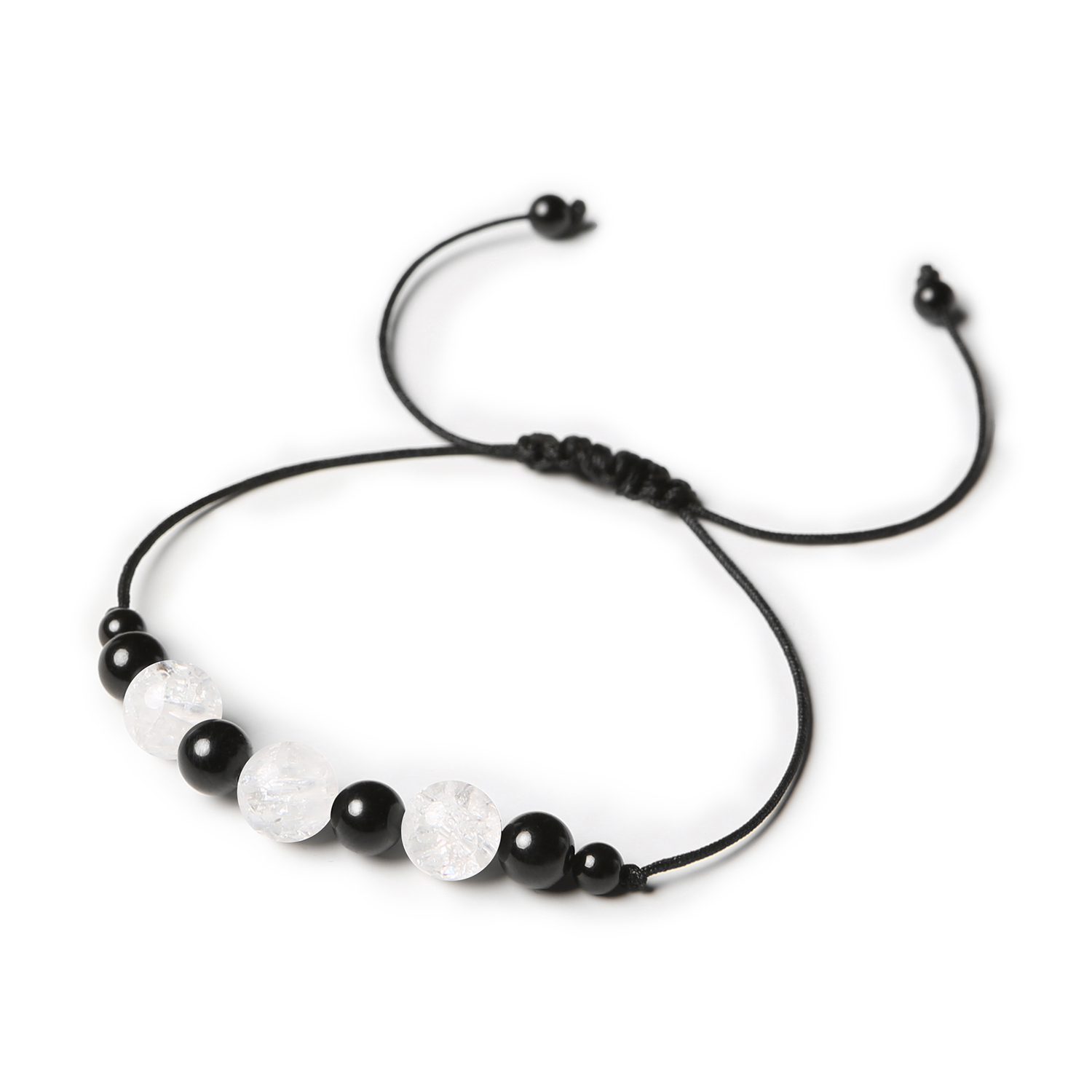 Damska oraz męska bransoletka na sznurku z Kryształem Górskim Lodowym i Turmalinem z kolekcji Haka Bransoletka Haka z naturalnych kamieni – Kryształ Górski Lodowy i Turmalin, dostępna w wersji damskiej i męskiej.