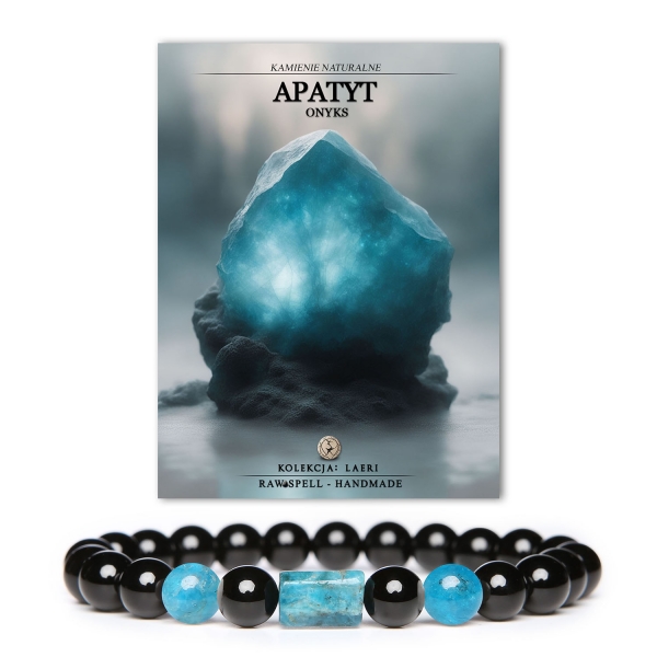 Bransoletka Laeri z eleganckimi kamieniami naturalnymi: apatyt i onyks, uniwersalny dodatek dla kobiet i mężczyzn.