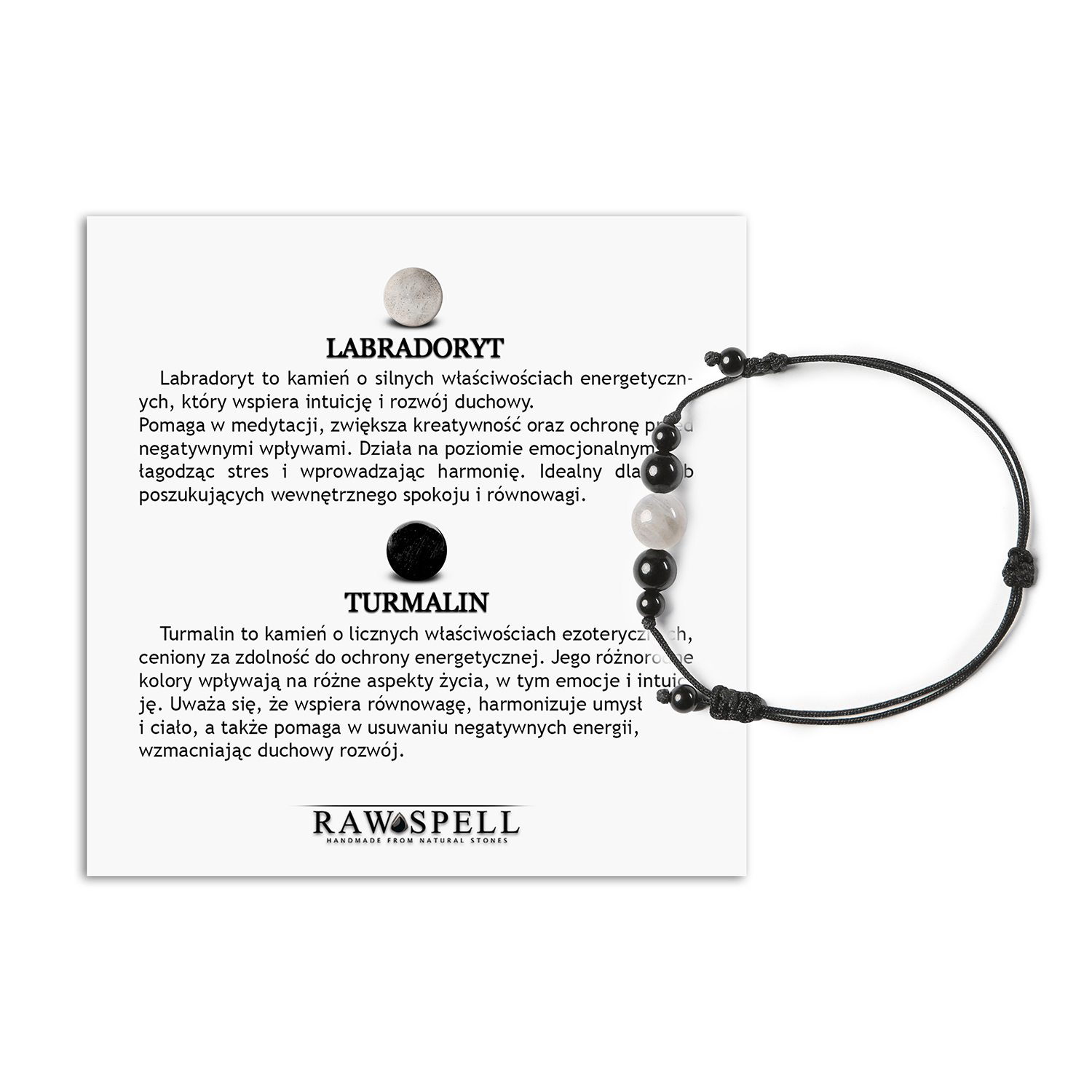 Elegancka bransoletka na sznurku z labradorytem i turmalinem z kolekcji Garie, idealna dla niej i dla niego Elegancka bransoletka Garie z labradorytem i turmalinem, stworzona z myślą o kobietach i mężczyznach ceniących naturalne piękno.