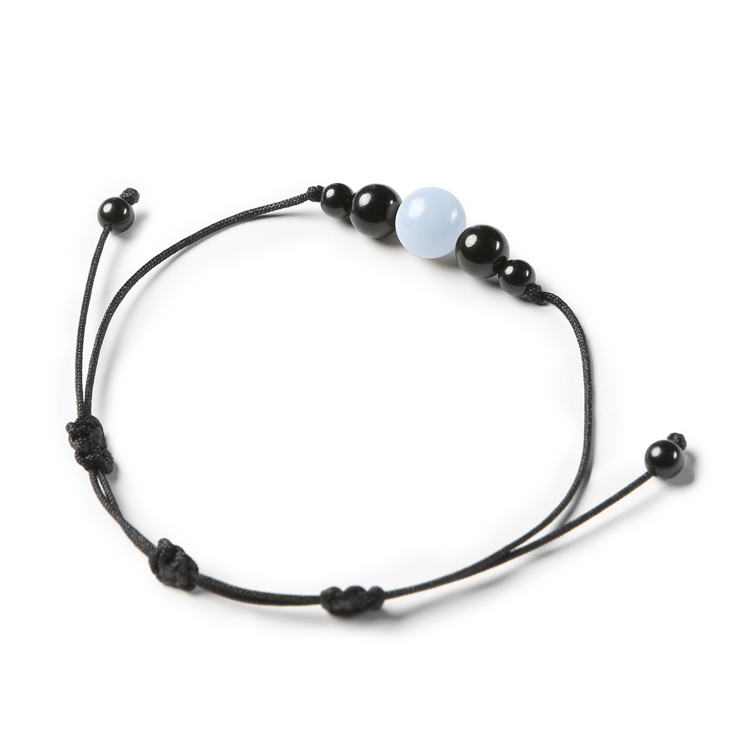 Bransoletka z kolekcji Garie z naturalnych kamieni: angelit z Peru i turmalin, dostępna w wersji damskiej i męskiej.