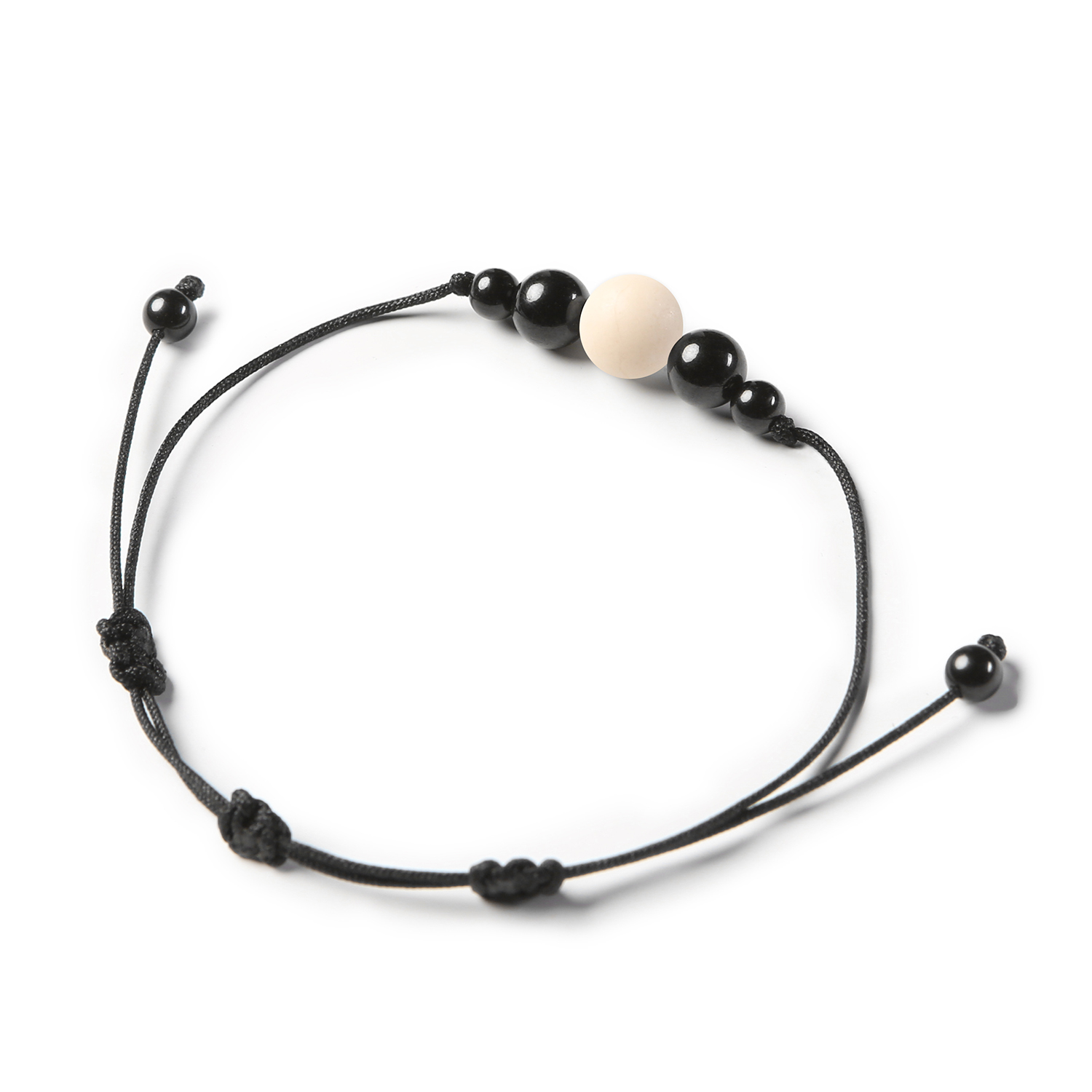 Stylowa bransoletka Garie z kamieni naturalnych, takich jak kamień rzeczny i turmalin, idealna dla kobiet i mężczyzn.