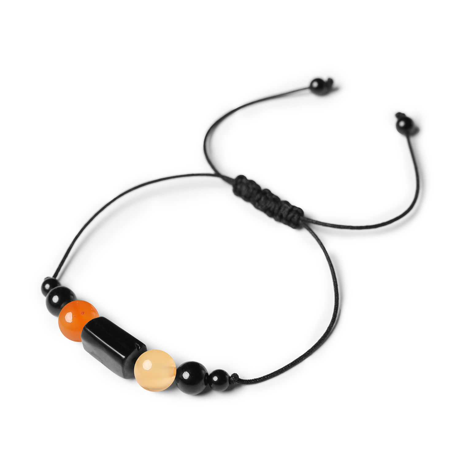 Kolekcja Inare bransoletka na sznurku z karneolem i turmalinem dla kobiet i mężczyzn Stylowa bransoletka Inare z naturalnych kamieni: karneol i turmalin, unisex.