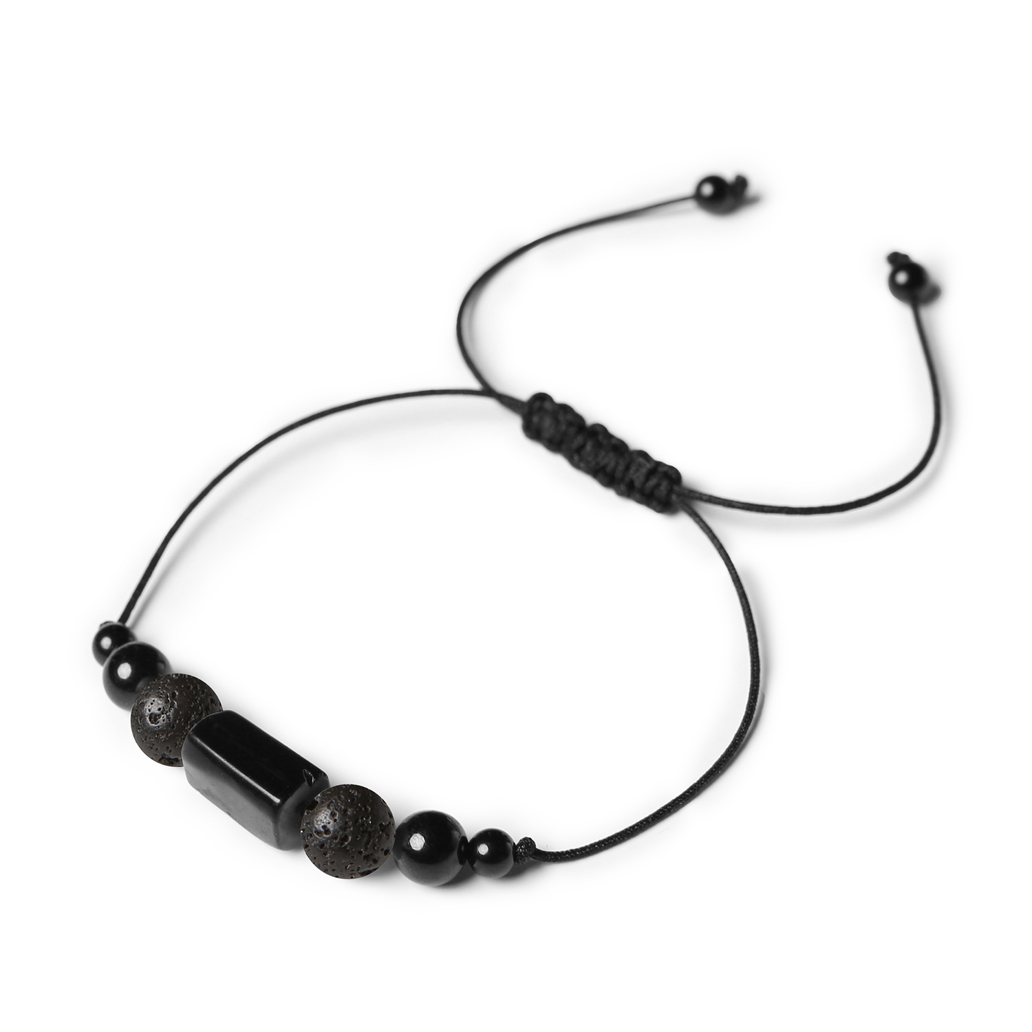 Kolekcja Inare bransoletka na sznurku z lawą wulkaniczną i turmalinem, idealna dla kobiet i mężczyzn Stylowa bransoletka Inare z lawy wulkanicznej i turmalinu, dostępna w wersji unisex – dla kobiet i mężczyzn, wykonana z naturalnych kamieni.