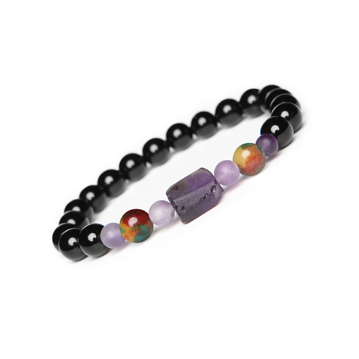 Kolekcja Kema bransoletka z agatami, ametystami i onyksami dla niej i dla niego Bransoletka z kolekcji Kema wykonana z naturalnych agatów, ametystów i onyksu, dostępna w wersji damskiej i męskiej.