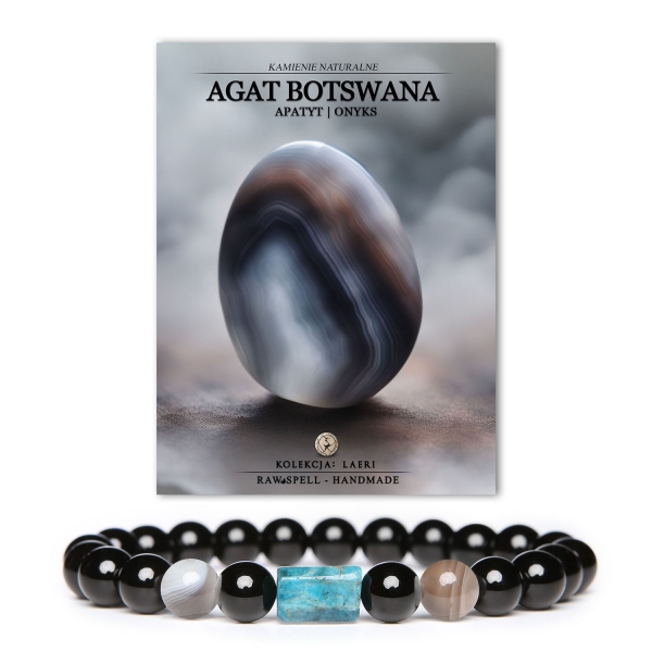 Szlachetność dla każdego: Bransoletka z kolekcji Laeri, wyjątkowa z agatu z Botswany, aptytu i onyksu - dla kobiet i mężczyzn.