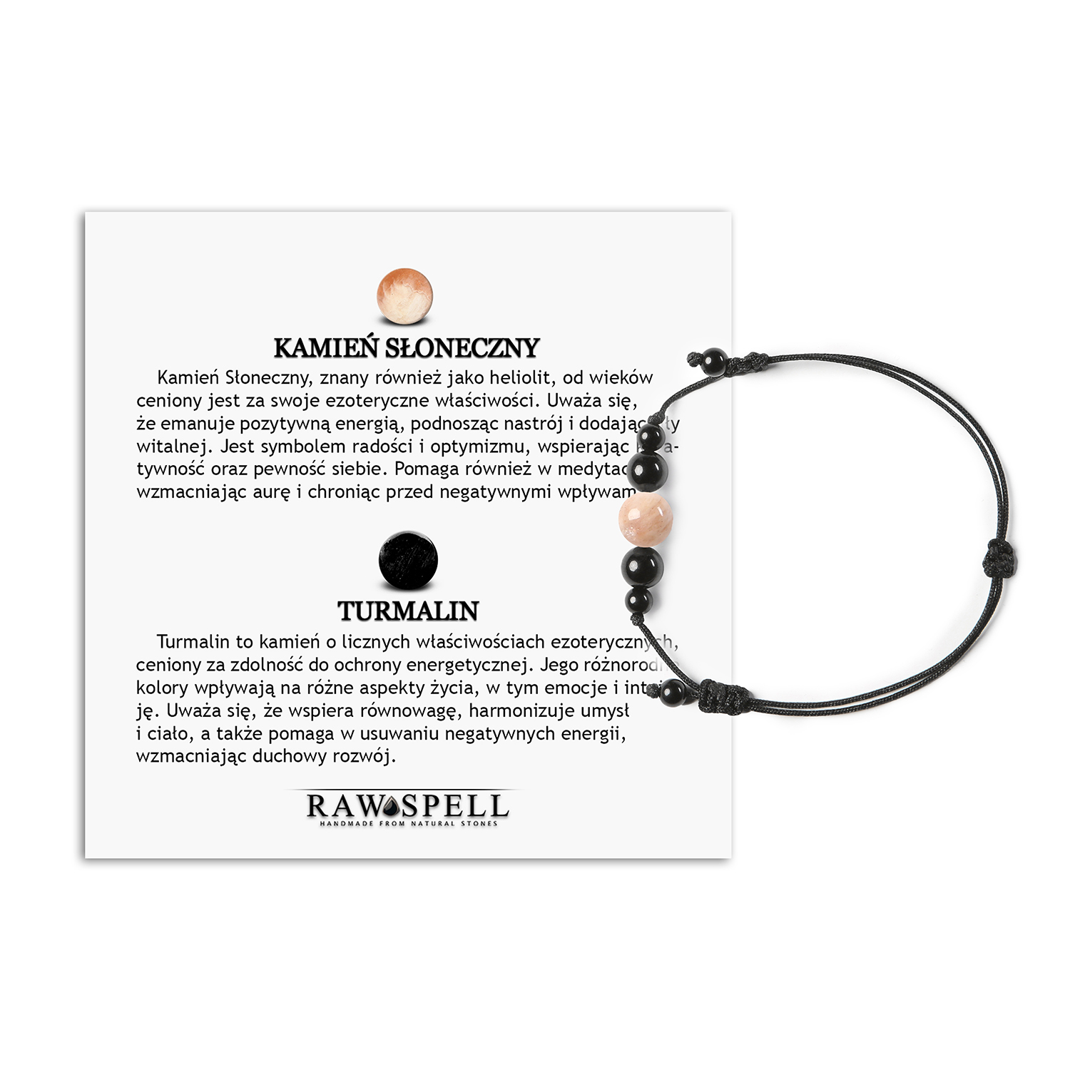 Stylowa bransoletka z kolekcji Garie, wykonana z kamienia słonecznego i turmalinu, dostępna dla dam i panów Bransoletka męska i damska z kolekcji Garie, wykonana z naturalnych kamieni - Kamień Słoneczny i Turmalin.