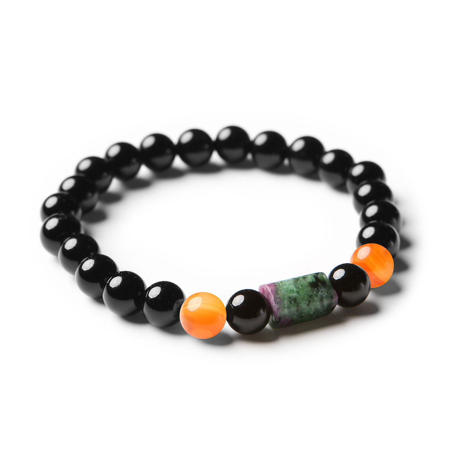 Odkryj piękno naturalnych kamieni z kolekcji Laeri. Bransoletka z karneolem, zoiskitem z rubinem i onykiem - perfekcyjny wybór dla kobiet i mężczyzn.