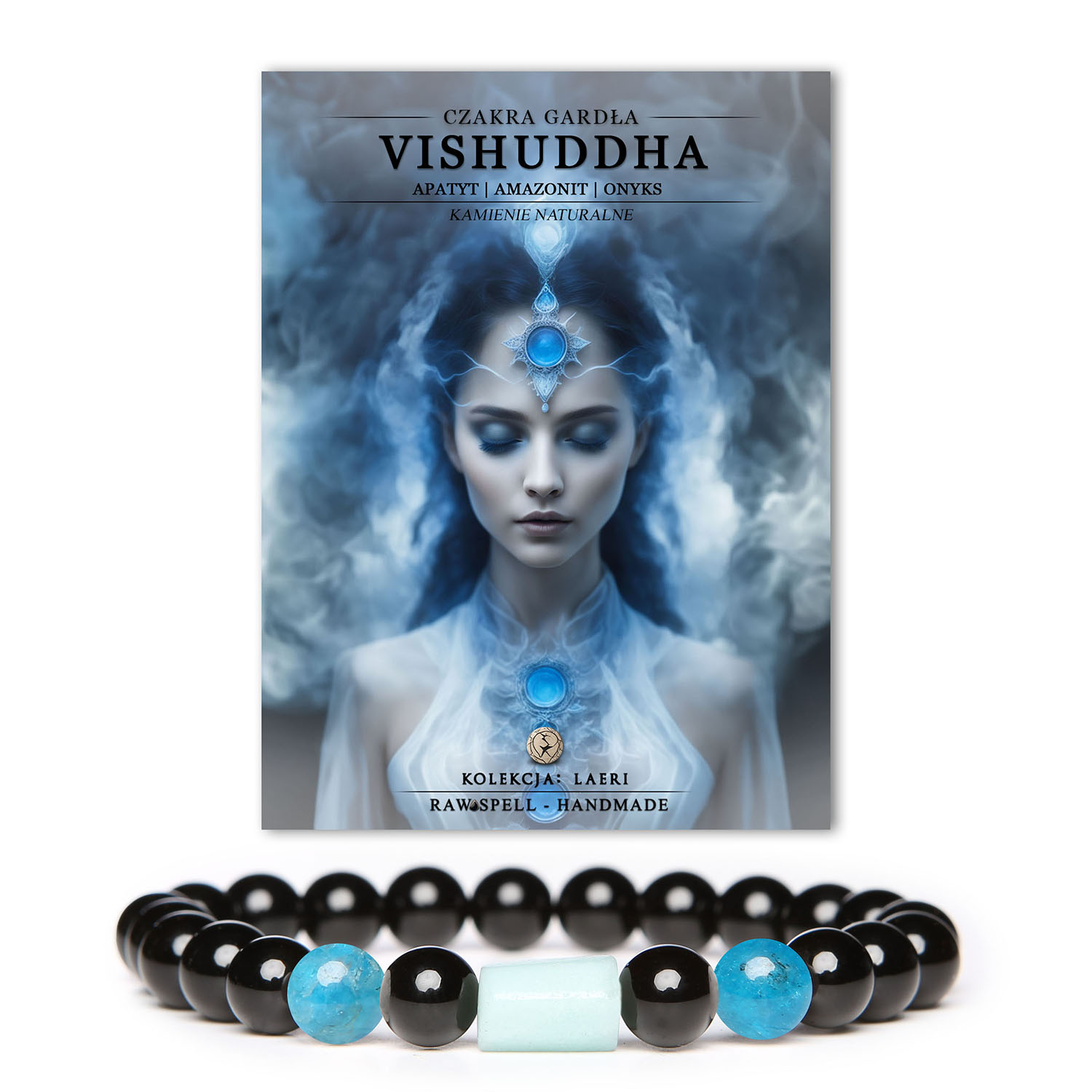 Vishuddh - Czakra gardła. Bransoletka z Kamieni Naturalnych. Amazonit - Kolekcja Laeri.