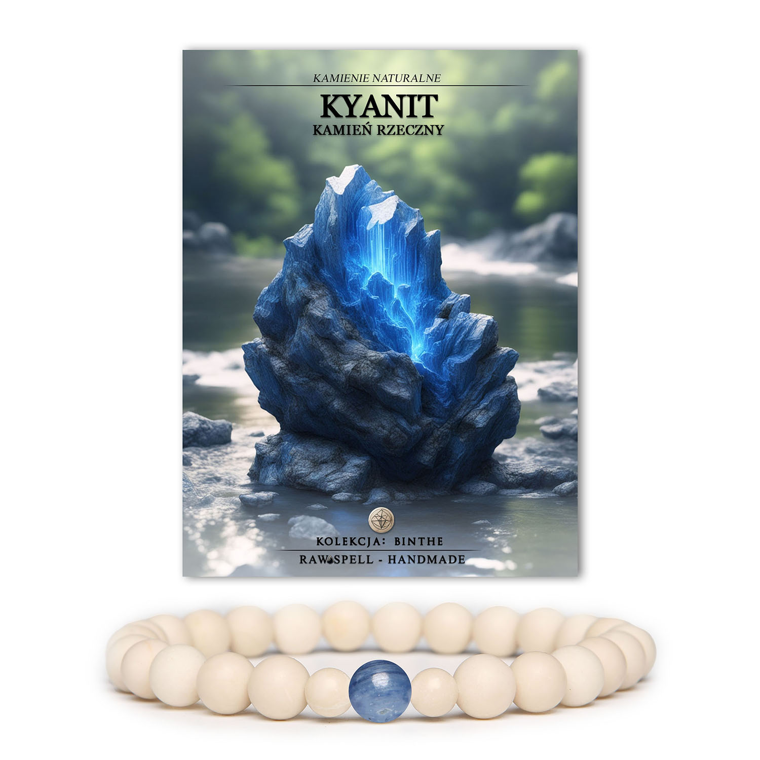 Stylowa bransoletka z kyanitem i kamieniem rzecznym z kolekcji Binthe, przeznaczona dla kobiet i mężczyzn, podkreślająca indywidualny styl.