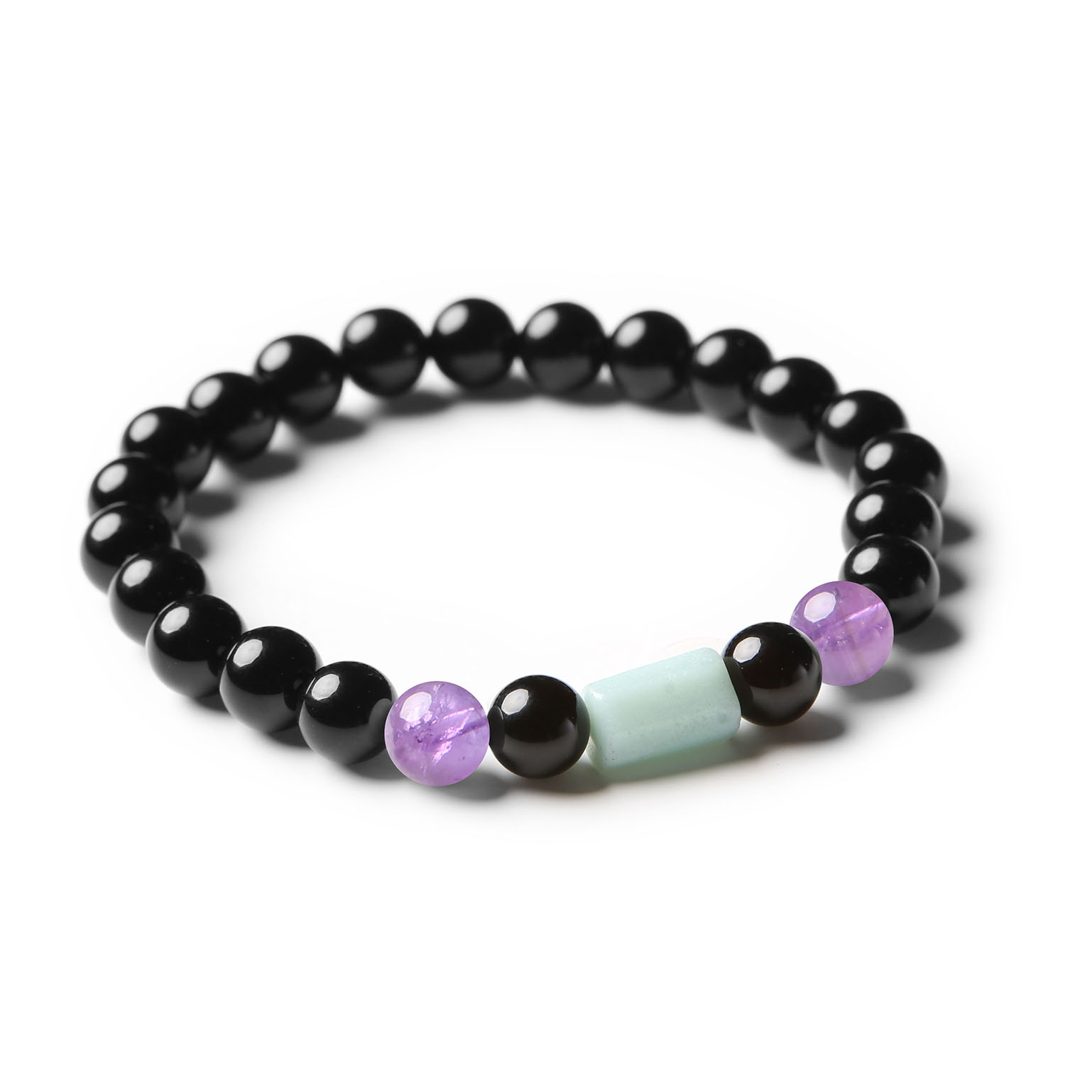 Laeri - kolekcja dla kobiet i mężczyzn, Bransoletka z kamieniami naturalnymi: Ametyst, Amazonit, Onyks