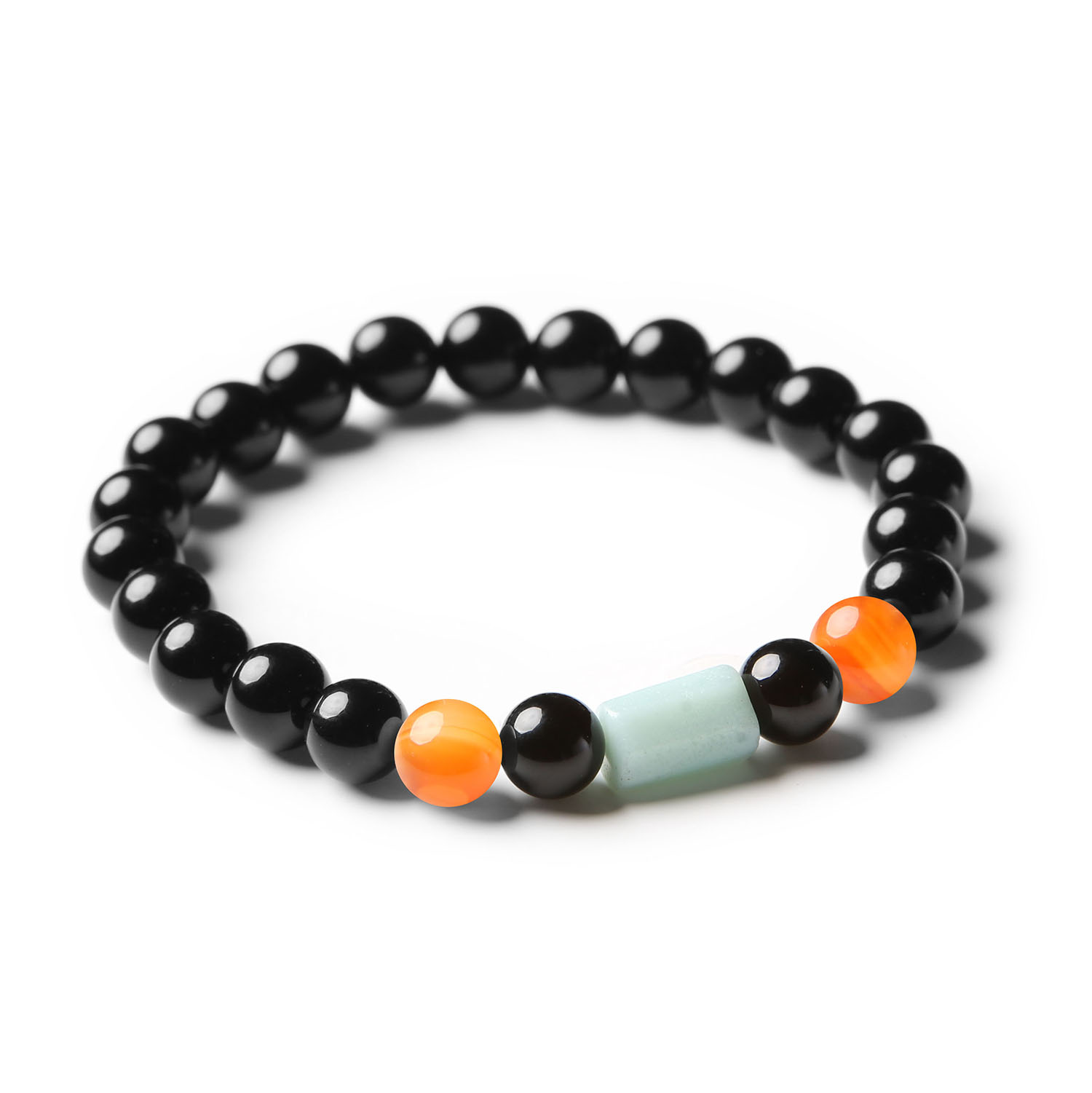 Bransoletka Laeri z naturalnymi kamieniami: karneol, amazonit i onyks, idealna dla kobiet i mężczyzn.