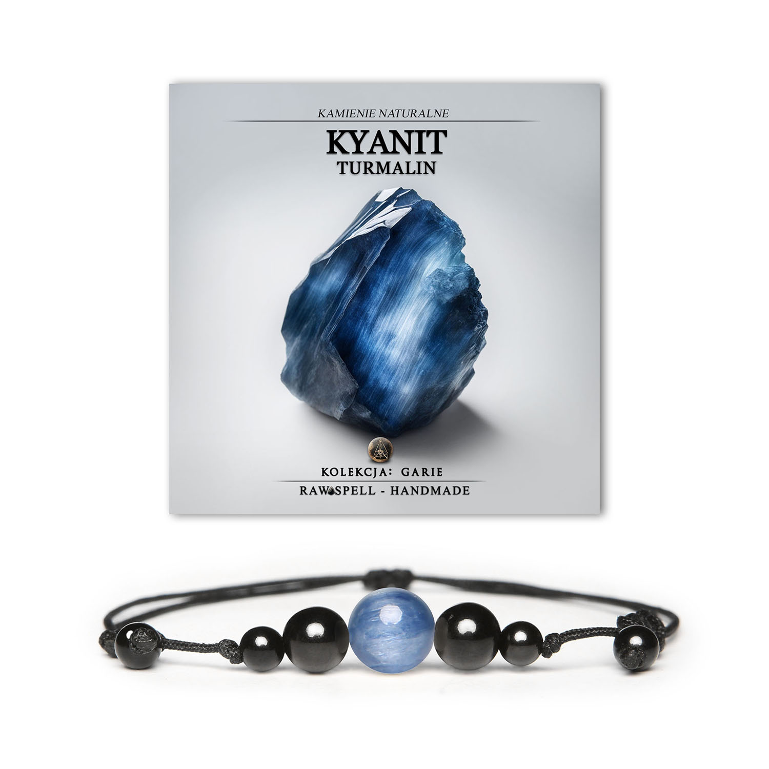 Bransoletka z kolekcji Garie, ozdobiona kyanitem i turmalinem - wyjątkowa biżuteria dla każdej okazji.