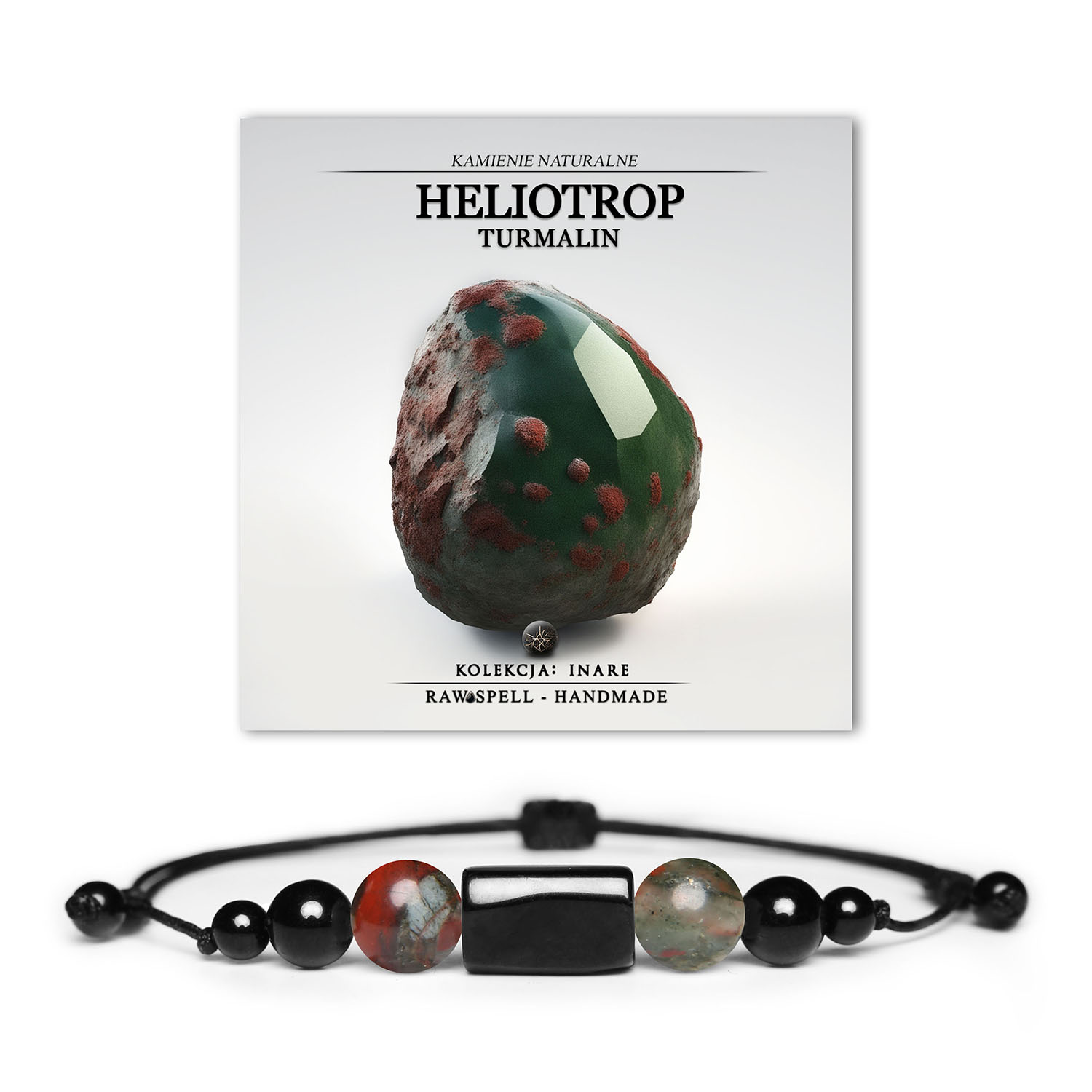 Elegancka bransoletka Inare wykonana z heliotrope i turmalinu, dedykowana zarówno kobietom, jak i mężczyznom.