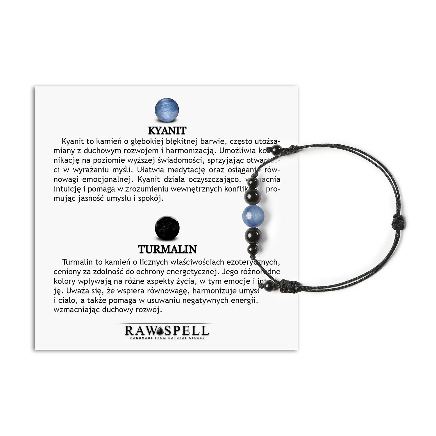 Bransoletka na sznurku z kyanitem i turmalinem, unikalna propozycja z kolekcji Garie dla wszystkich Stylowa bransoletka Garie z kyanitem i turmalinem - idealna dla kobiet i mężczyzn ceniących naturalne piękno.