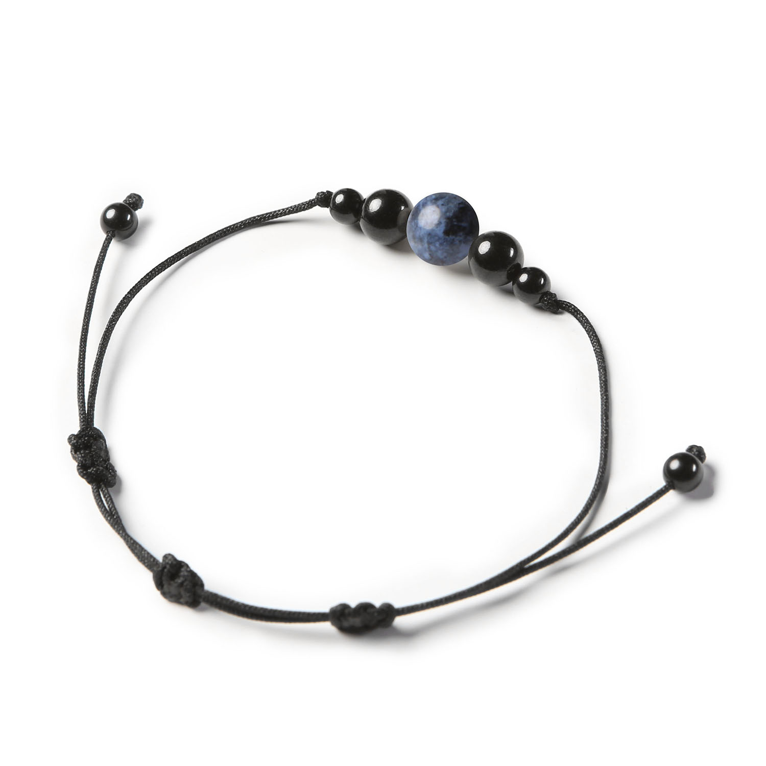 Bransoletka Garie z naturalnych kamieni – dumortierytem i turmalinem, doskonała dla obu płci.