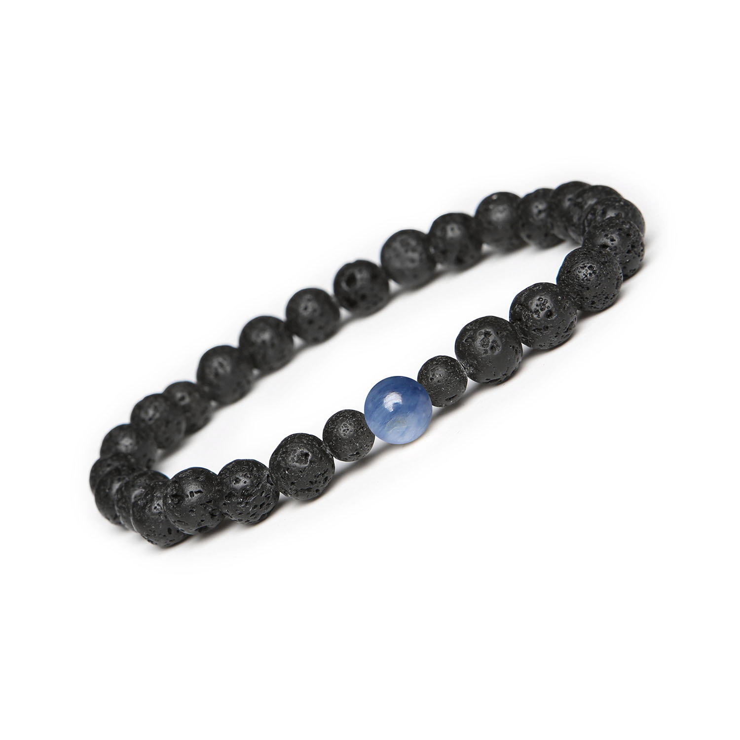 Elegancka bransoletka Binthe z kyanitem i wulkaniczną lawą, idealna dla każdej płci Modna bransoletka z kolekcji Binthe, łącząca kyanit i lawę wulkaniczną, idealna dla kobiet i mężczyzn.